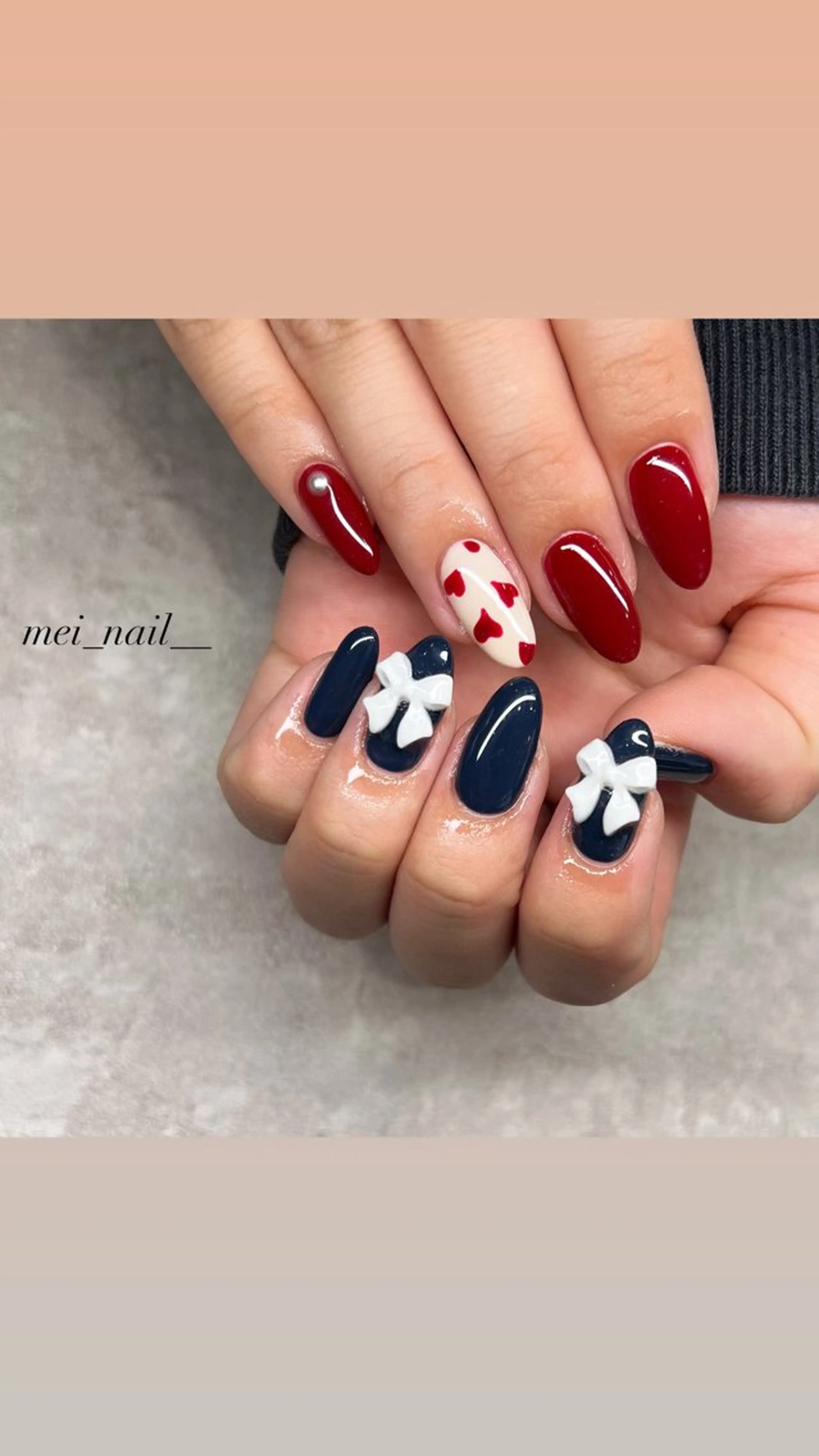 ネイル 冬ネイル クリスマス ハンドネイル est nail所属・永山 芽生子のネイルデザイン