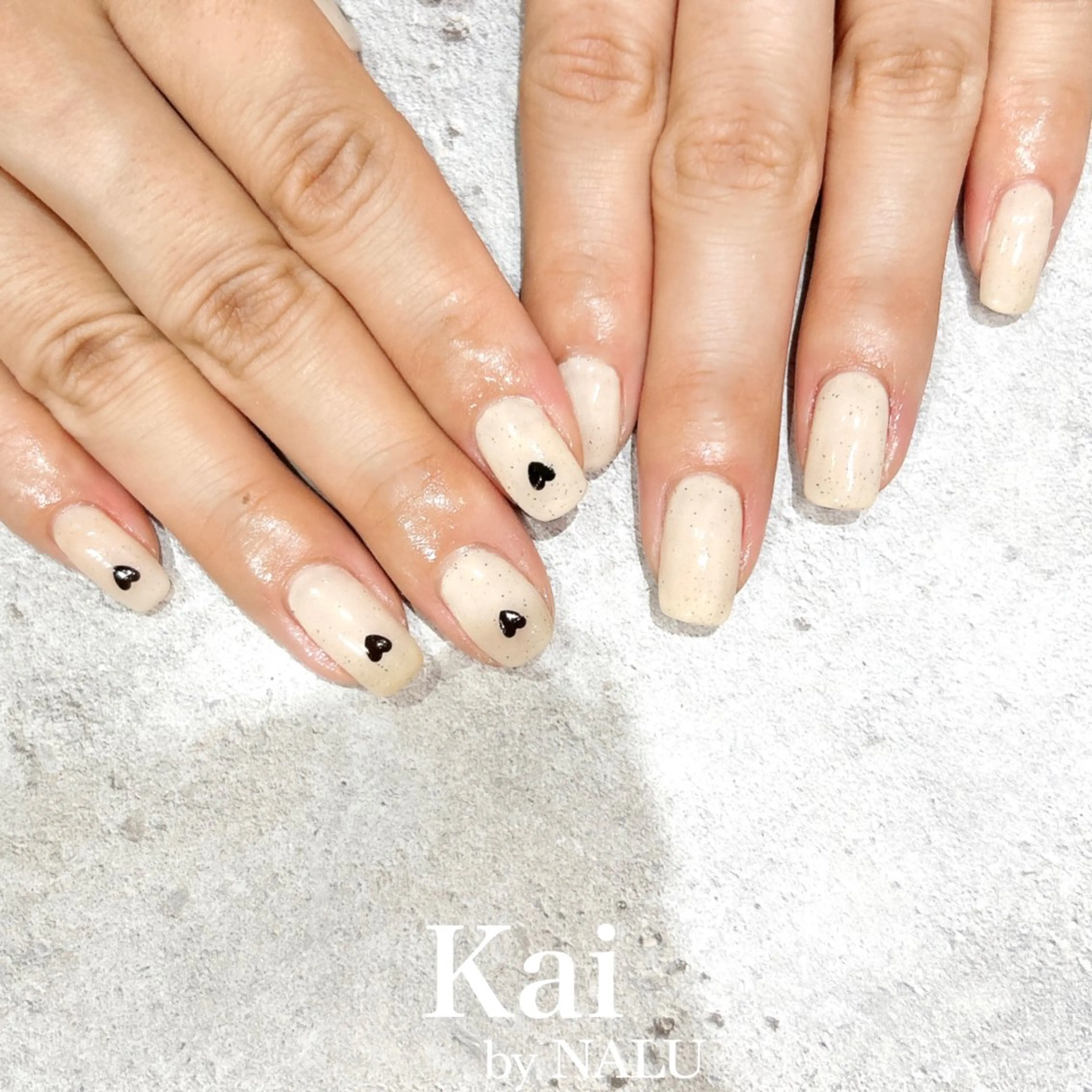 ネイル ジェルネイル ハート 韓国ネイル ニュアンスネイル ワンカラーネイル ハンドネイル Kai  nail Mayukoのネイルデザイン