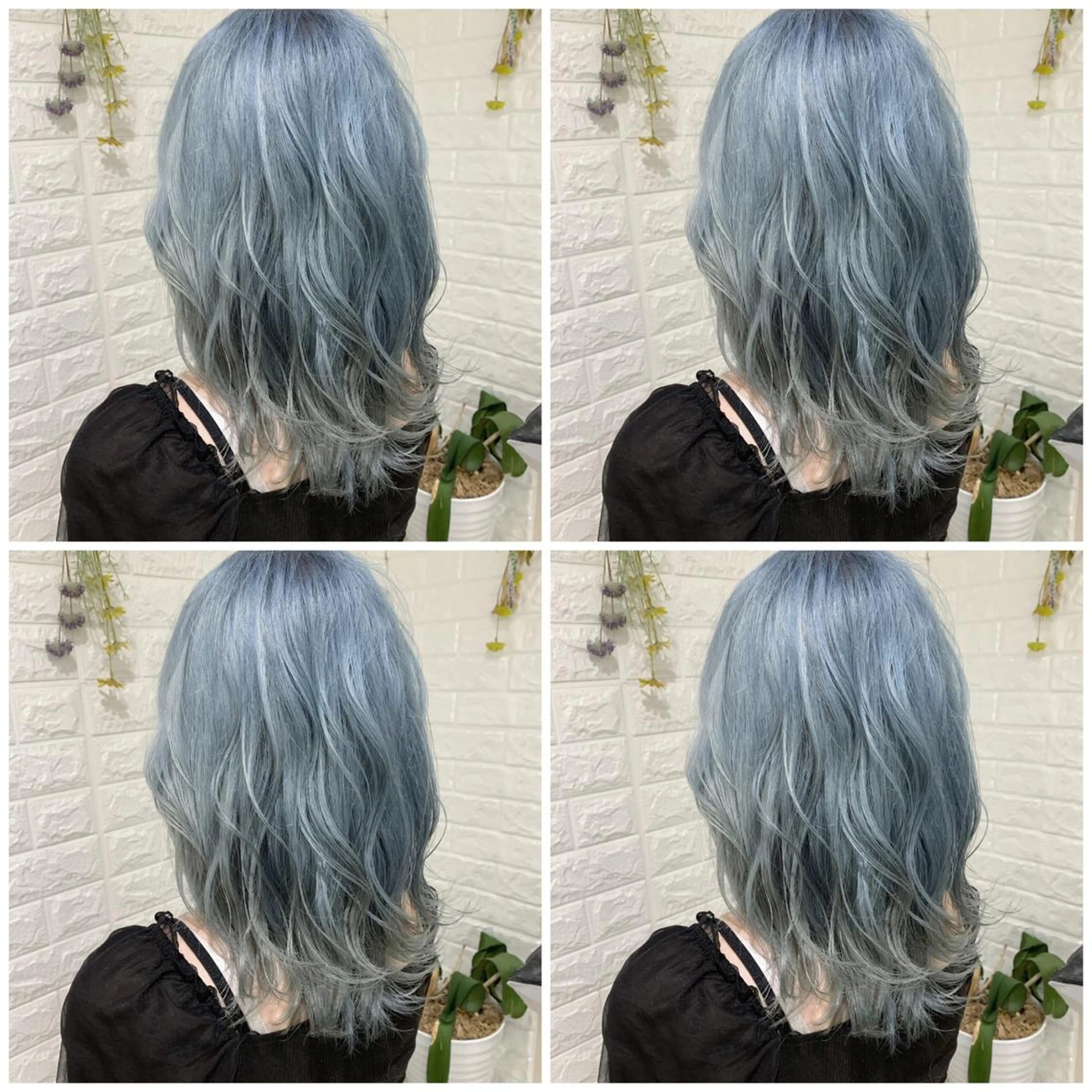 セミロング カラー ブリーチ ブルーカラー ヘアカラー トリートメント ハイトーン/ブリーチ 山崎 悠次のヘアスタイル