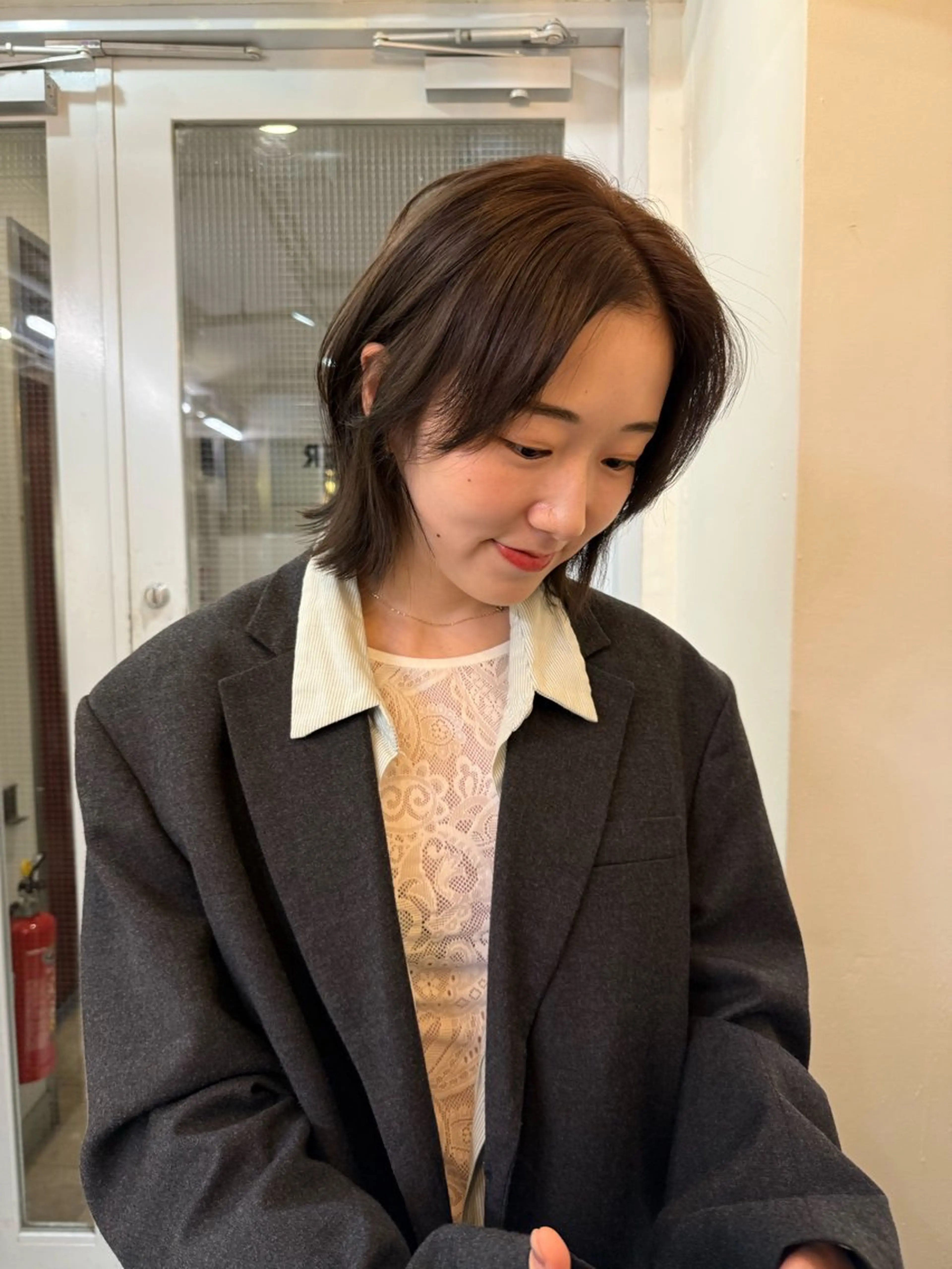 ミディアム カラー カット ヘアカラー トリートメント ♡アヤメ/レイヤー ボブ♡渋谷のヘアスタイル