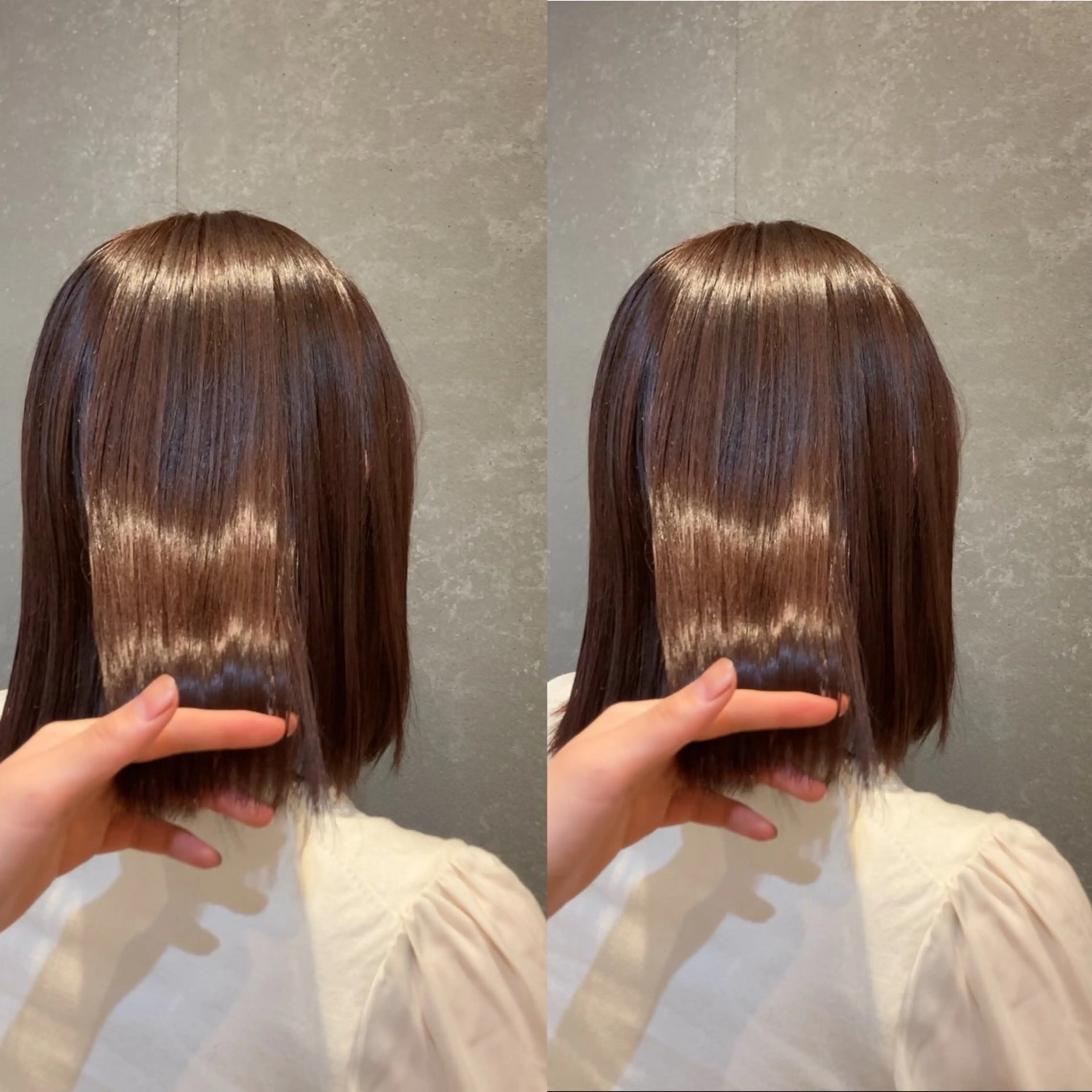 ミディアム カラー ブラウンカラー ピンクカラー レッドカラー レッドブラウン schon所属・み うのヘアスタイル