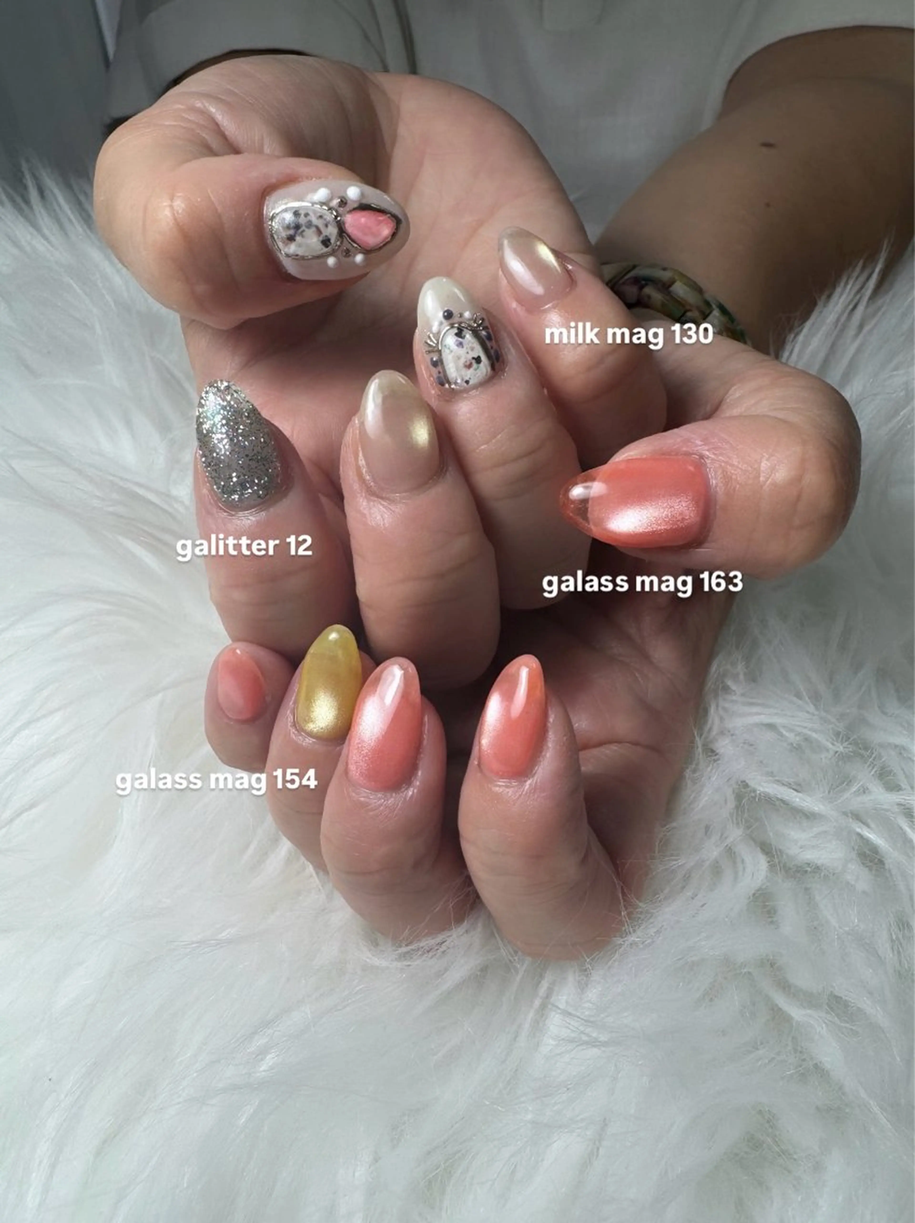 ネイル アートネイル ジェルネイル マグネットネイル 持ち込み パラジェル ハンドネイル flowers nailのネイルデザイン
