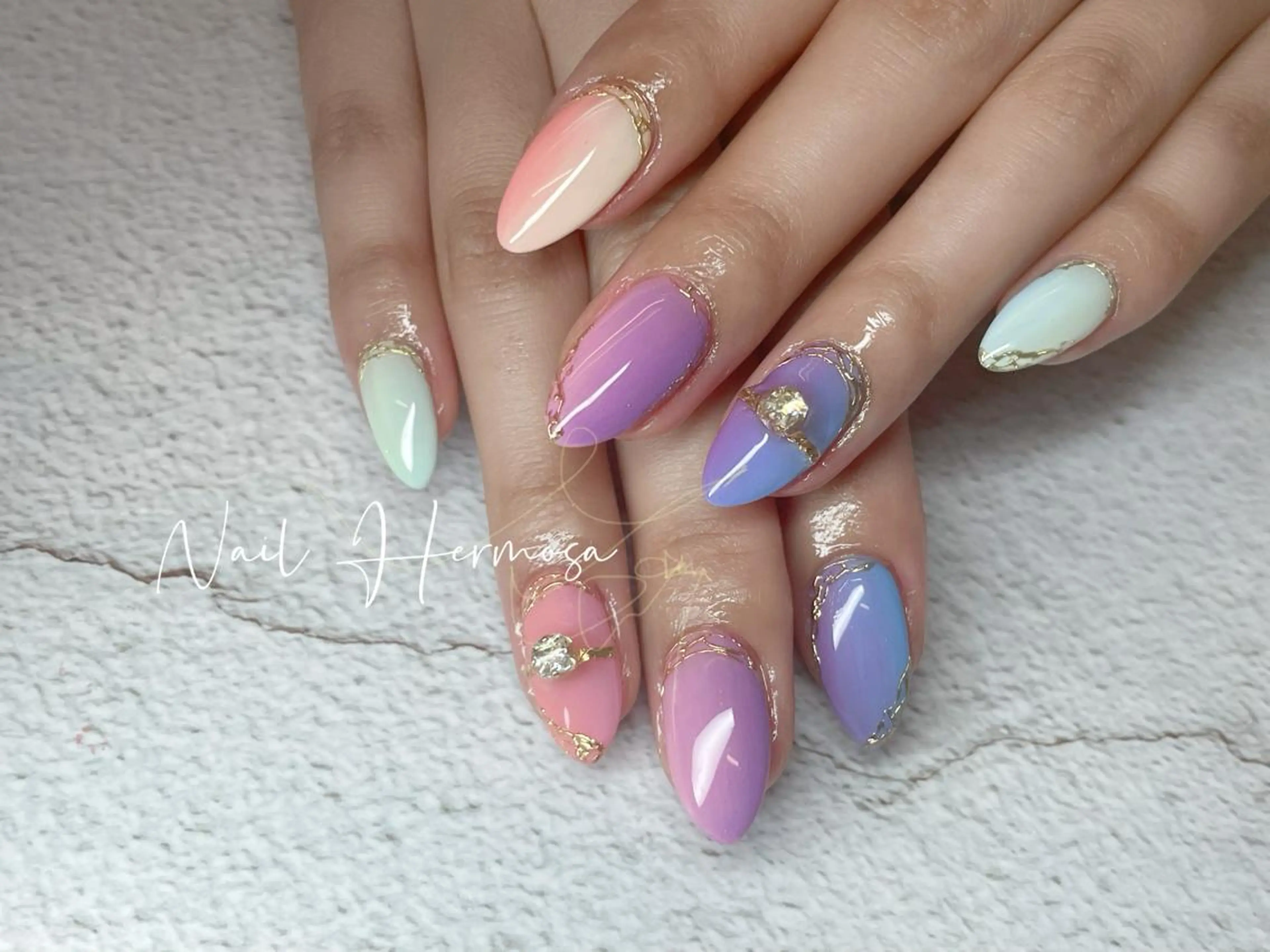 ネイル 桜ネイル 長さ出し フラッシュネイル フラワーネイル フットネイル ハンドネイル ネイル エルモサのネイルデザイン