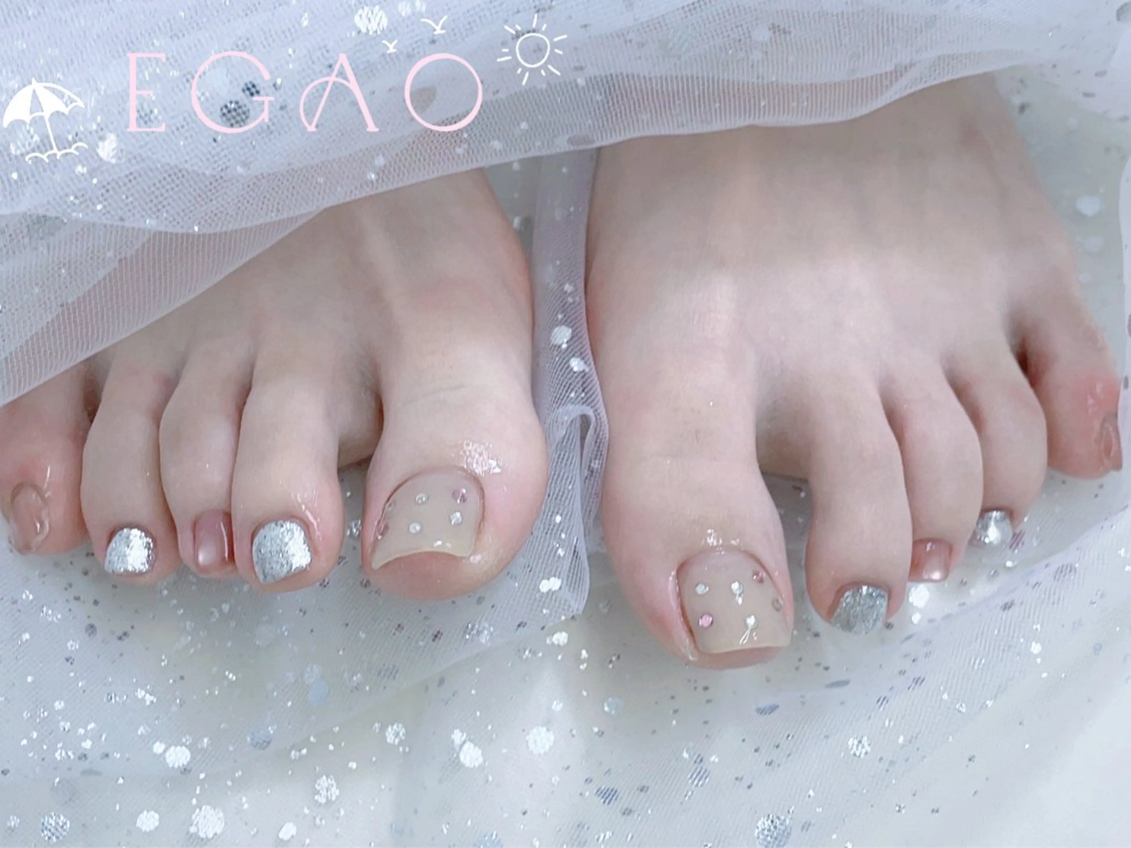 ネイル アートネイル フットネイル フレンチネイル ジェルネイル グラデーション Egao Nail Salonのネイルデザイン