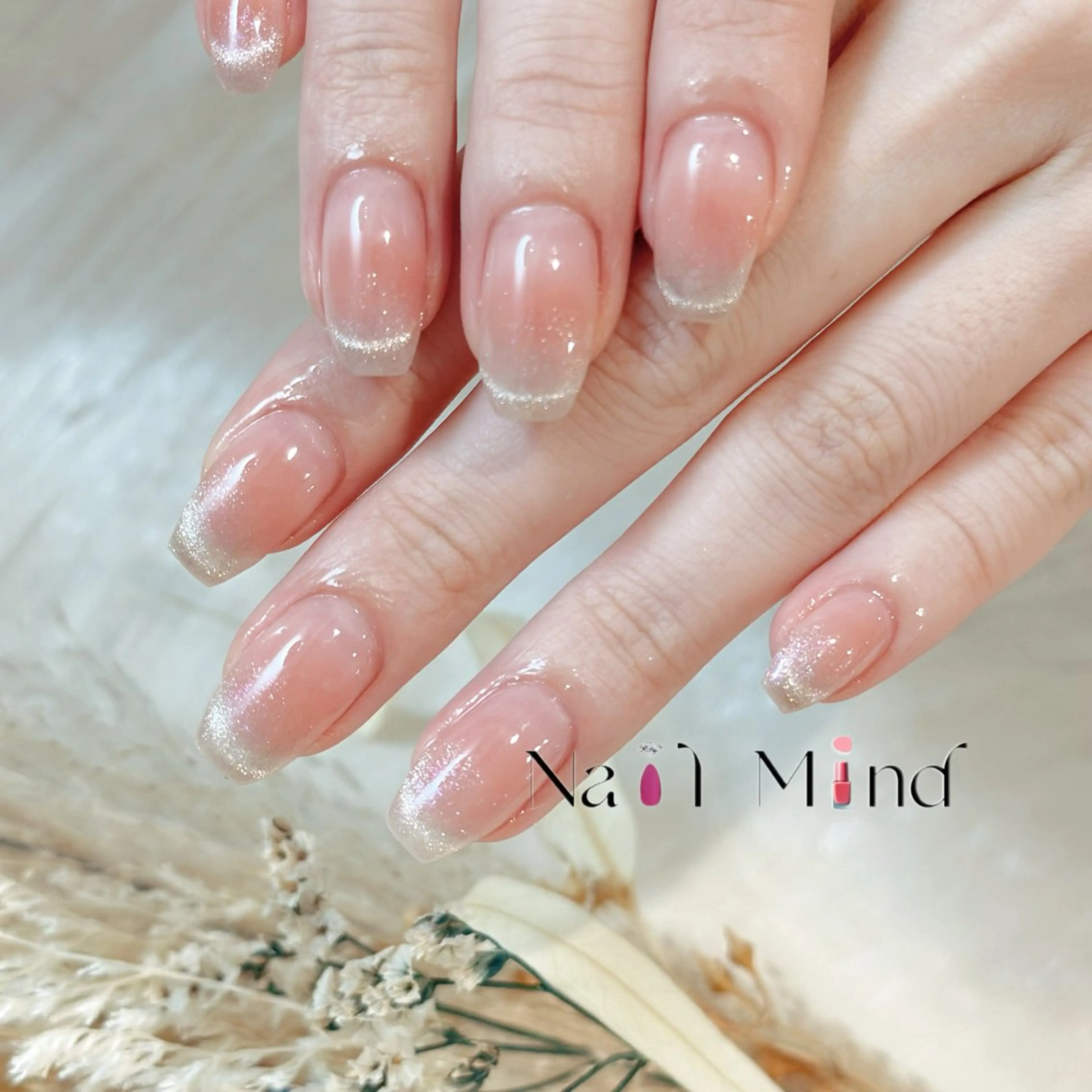 ネイル チークネイル フレンチネイル マグネットネイル マグネットフレンチ ピンク ハンドネイル Nail Mind (NaONail）のネイルデザイン