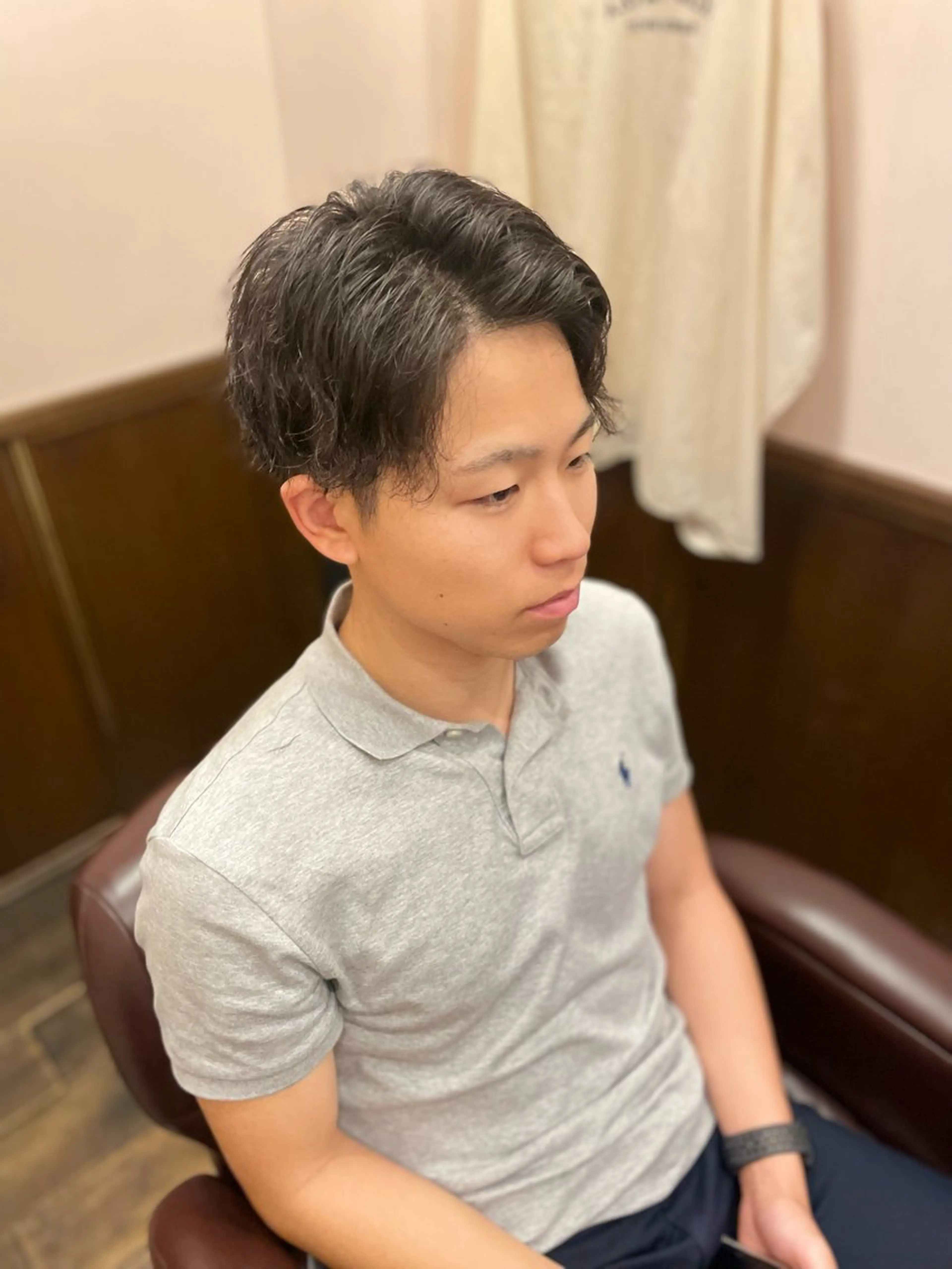 ミディアム パーマ メンズ BARBER Re所属・副島 拓音のヘアスタイル