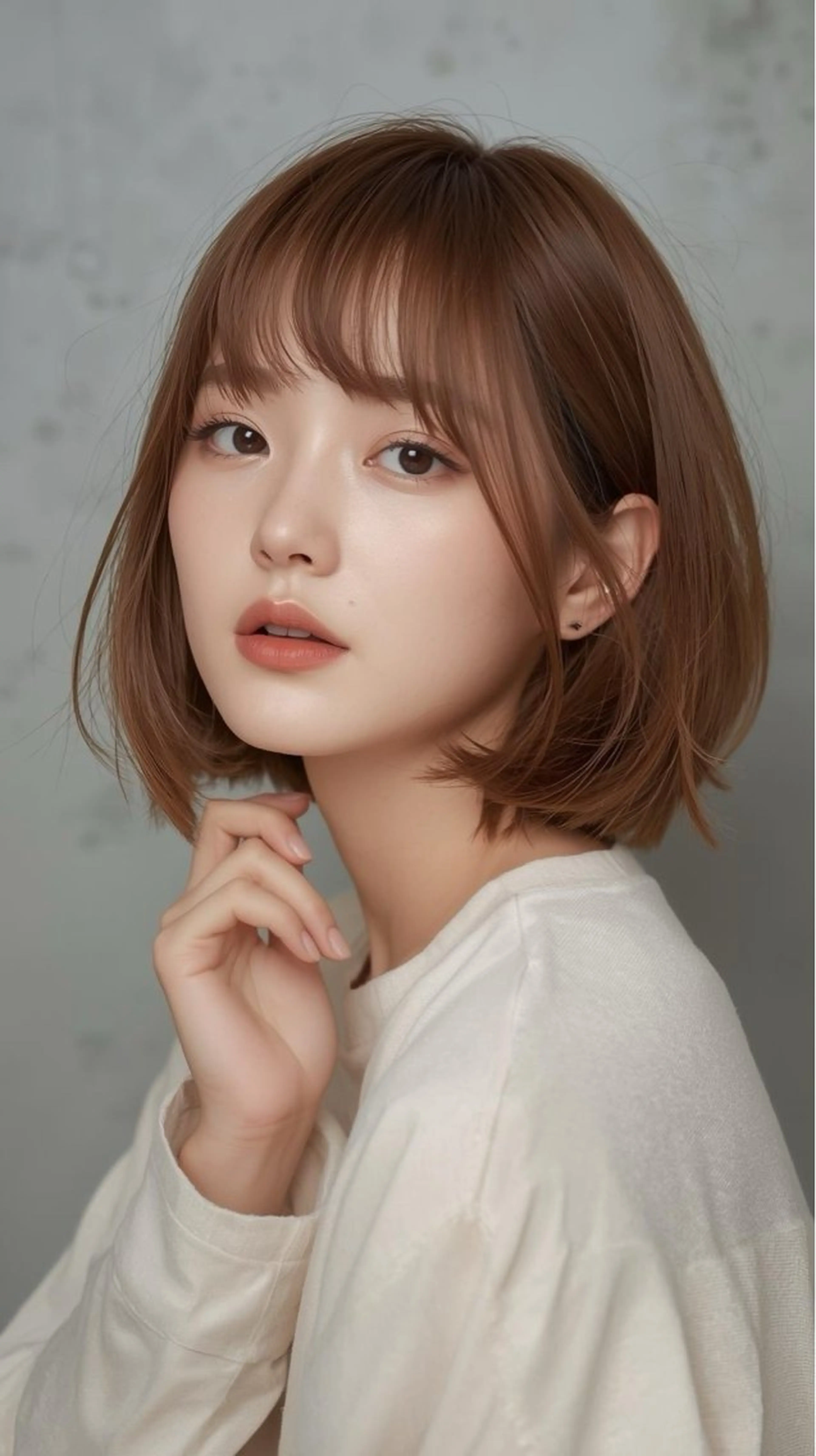 ミディアム ボブ 韓国風ヘア トリートメント TMJ所属・拓麿✂︎/ショート 専門×透明感カラーのヘアスタイル