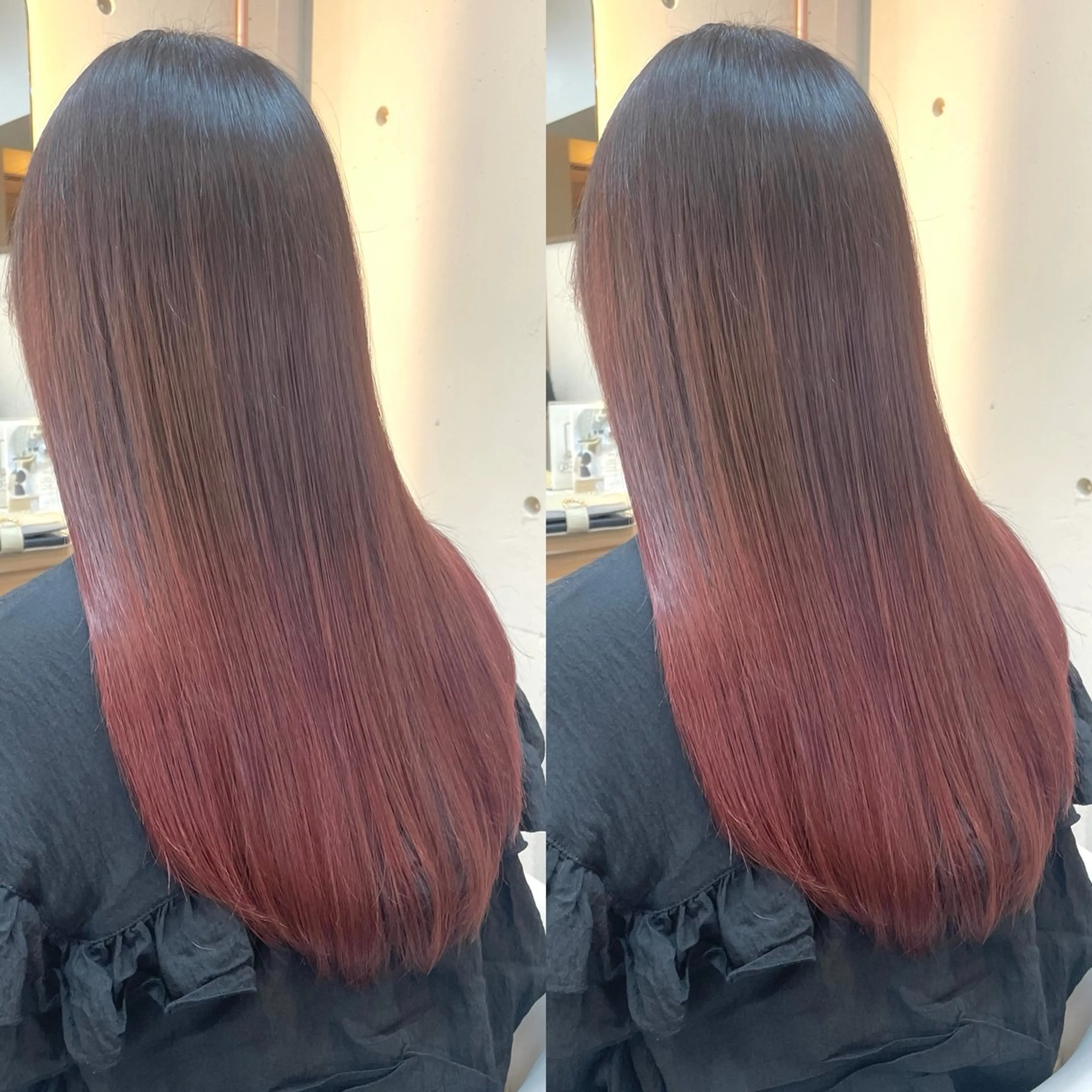 ロング カラー カット ヘアカラー トリートメント ヘアセット ブリーチ無しダブル カラー🦕まどかのヘアスタイル