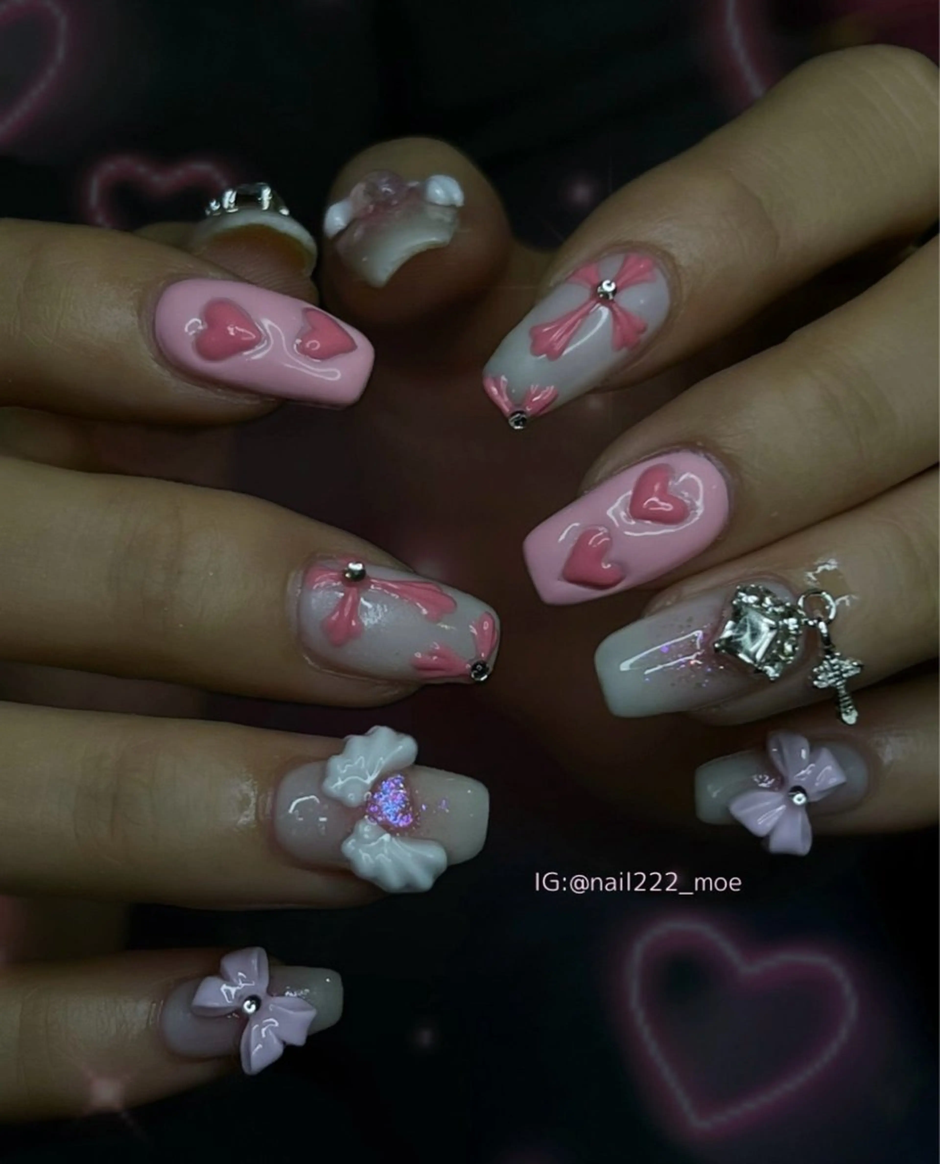 ネイル ピンク 春ネイル ワンホンネイル ハンドネイル ⟡.*222⋰˚☆ MöEのネイルデザイン