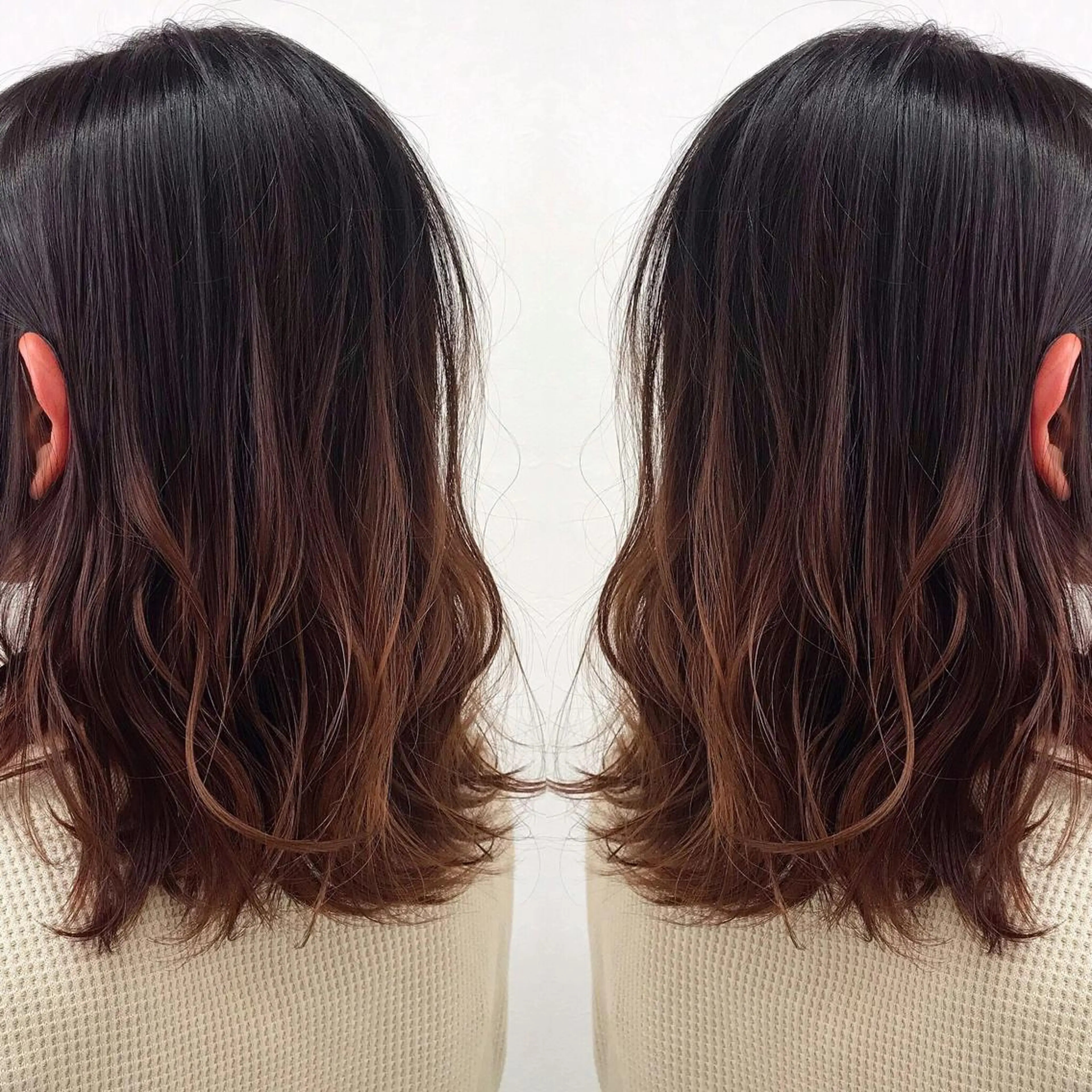 ミディアム カラー グラデーションカラー ピンクカラー ヘアカラー 柴田 祐輔のヘアスタイル