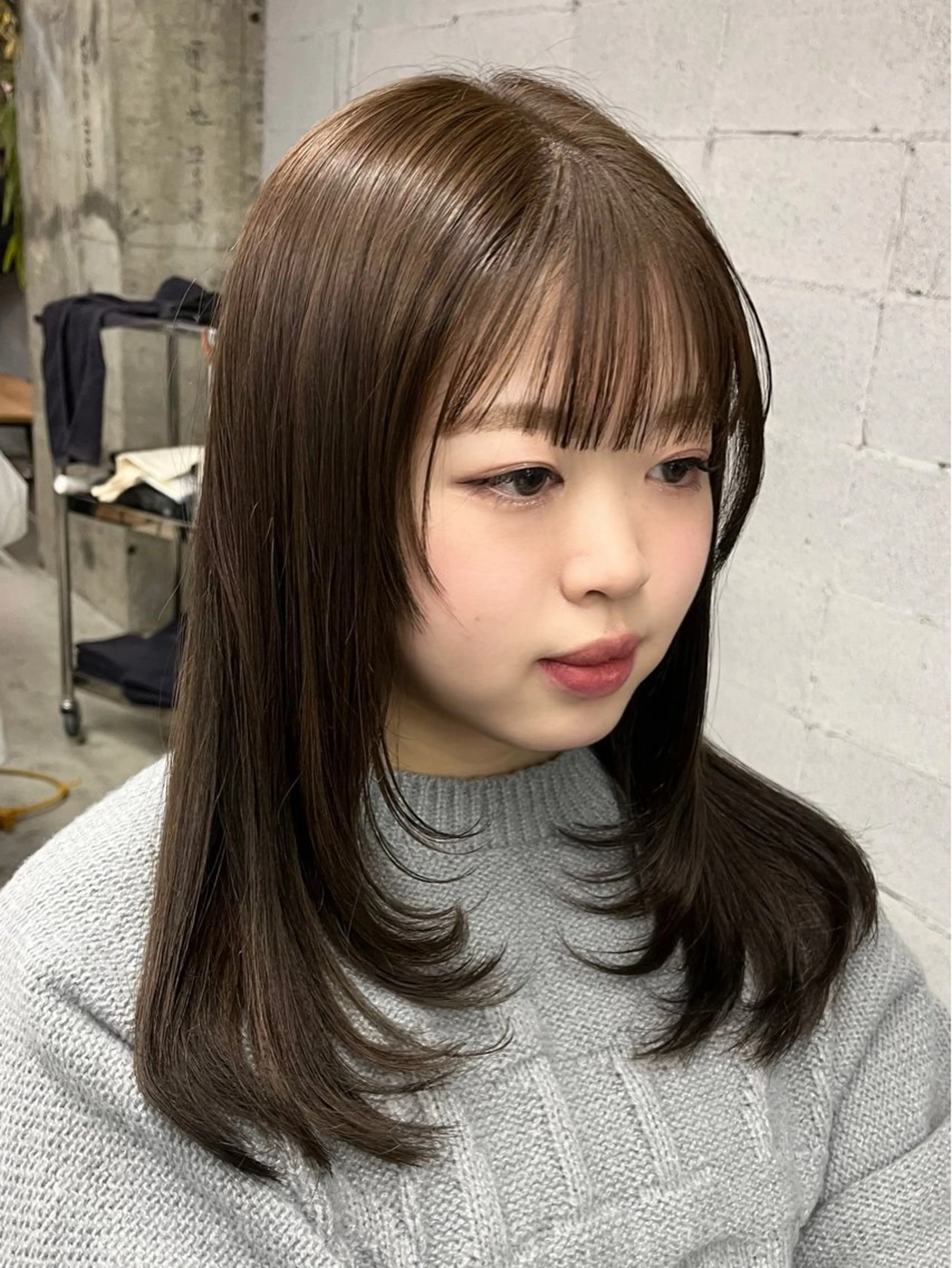セミロング カット ヘアカラー トリートメント col sapporo所属・ui/透明感カラー /顔まわり🩷のヘアスタイル