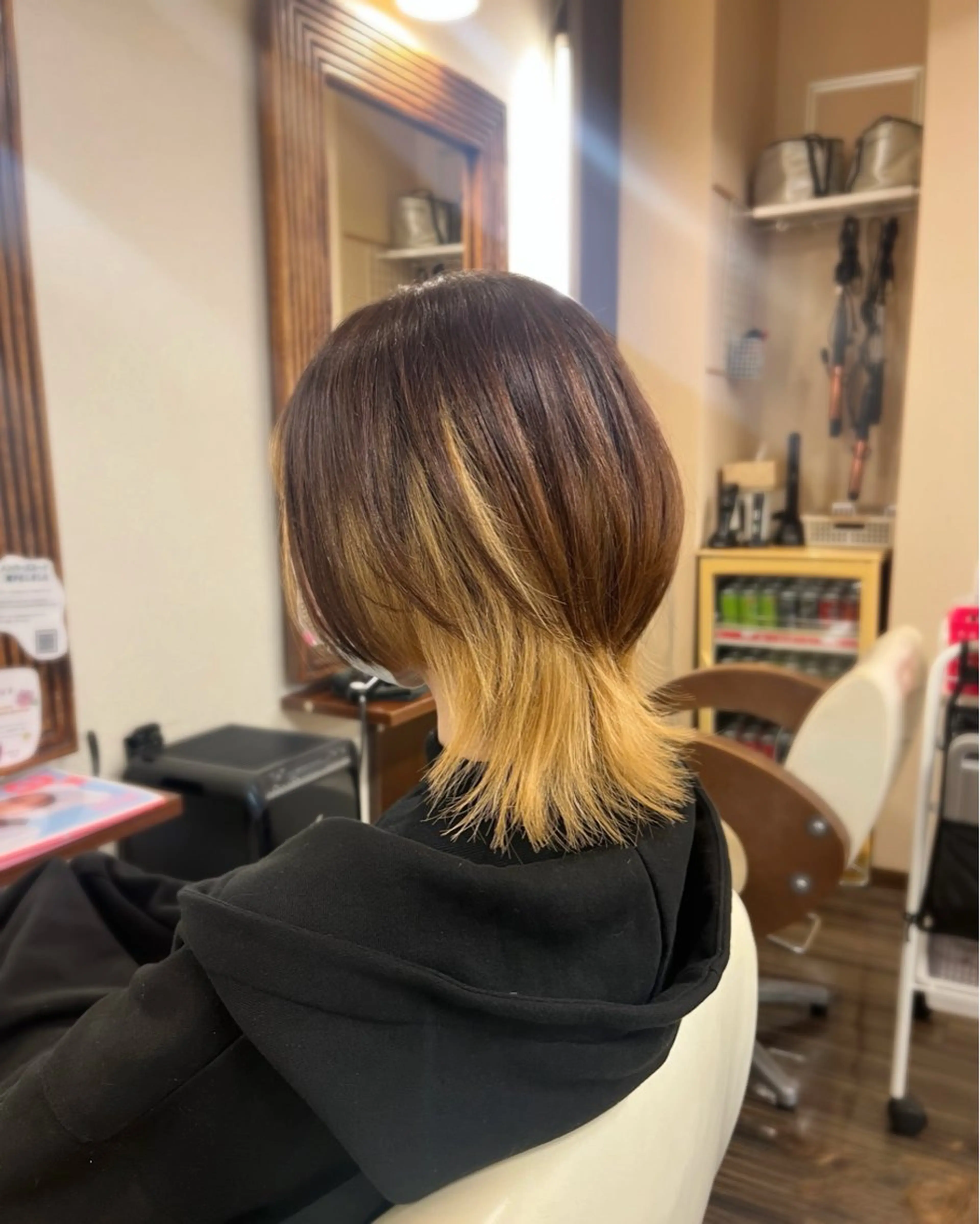 ミディアム ボブ レイヤーカット ウルフカット ウルフレイヤー カット トリートメント 森 ハリス誠一のヘアスタイル