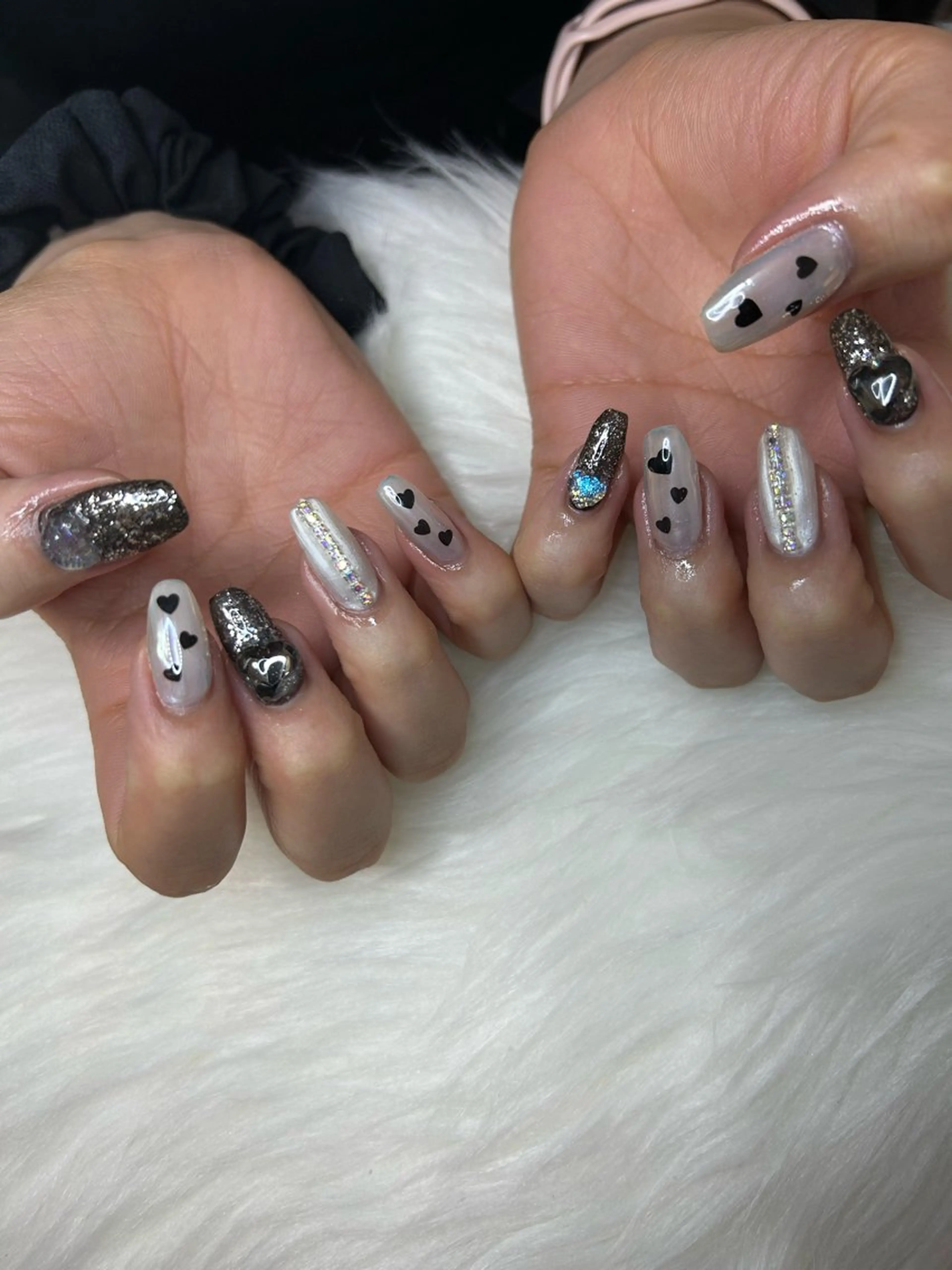 ネイル ガーリー ハート ロングネイル Lala nailのネイルデザイン