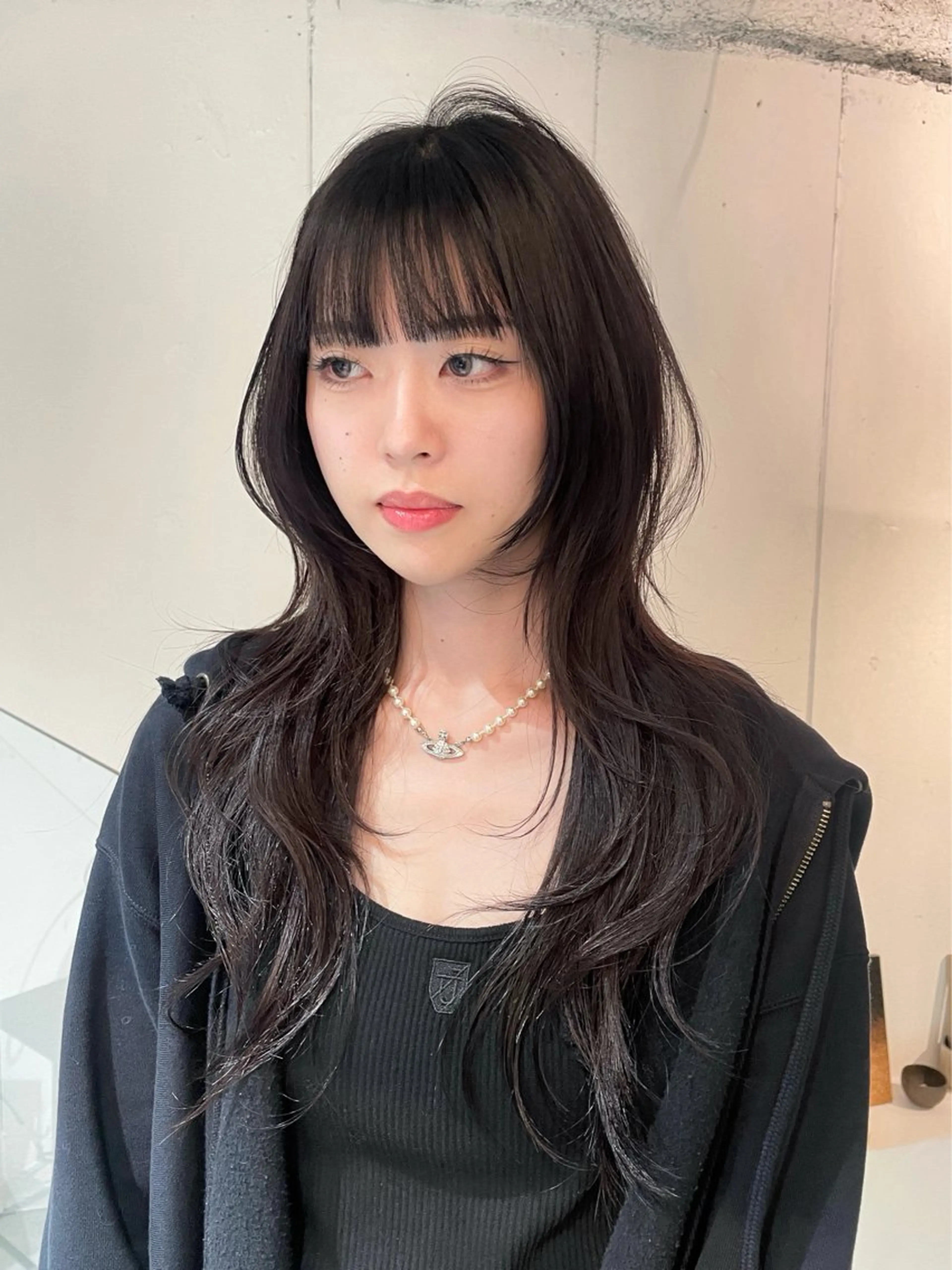 ロング カラー ヘアアレンジ ハッシュカット ハッシュカット/ 韓国ヘア☽⋰mahoのヘアスタイル