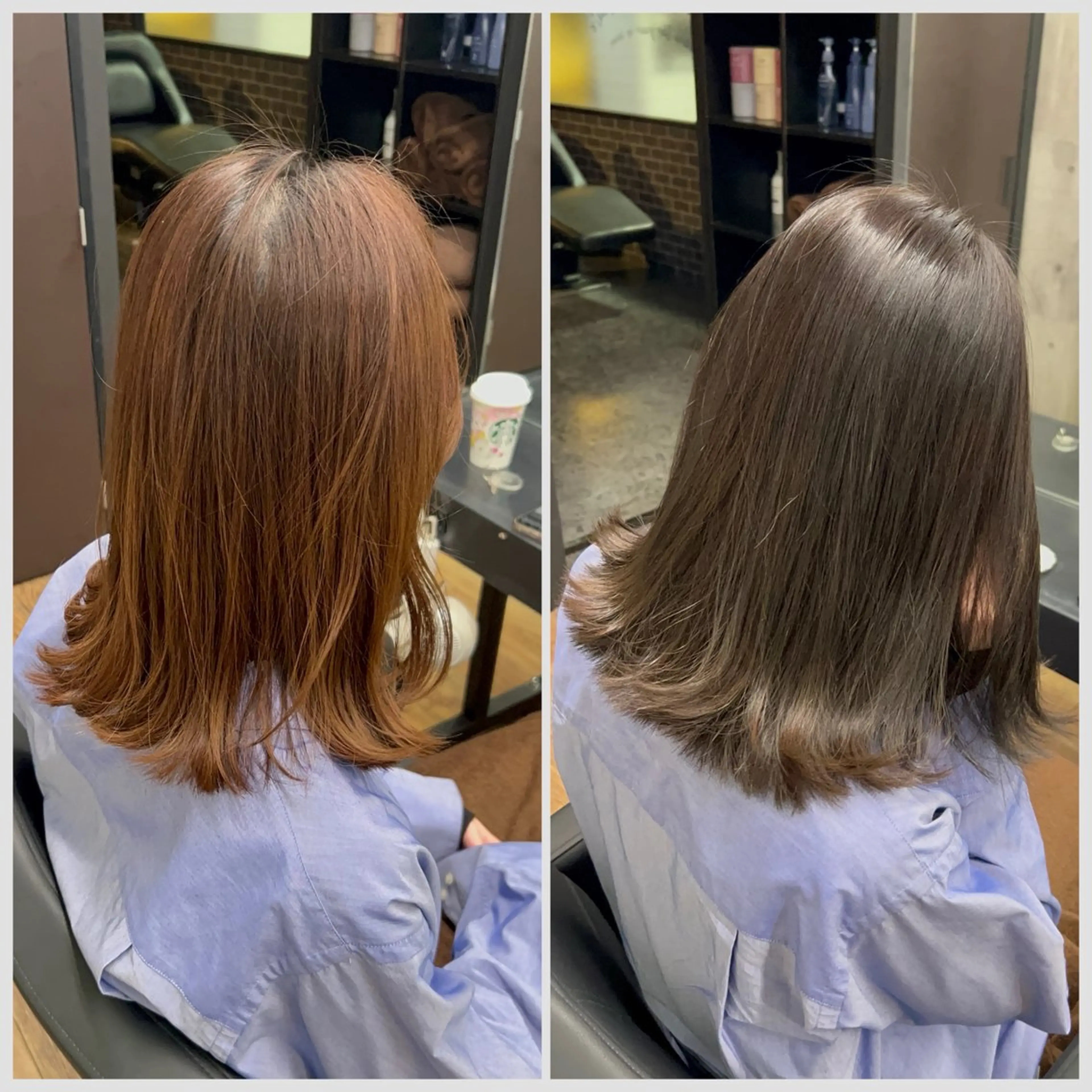 ミディアム カラー グレージュ ヘアカラー トリートメント SALOWIN 神戸三宮店所属・【三宮/ブリーチ なしカラー】高田祐也のヘアスタイル