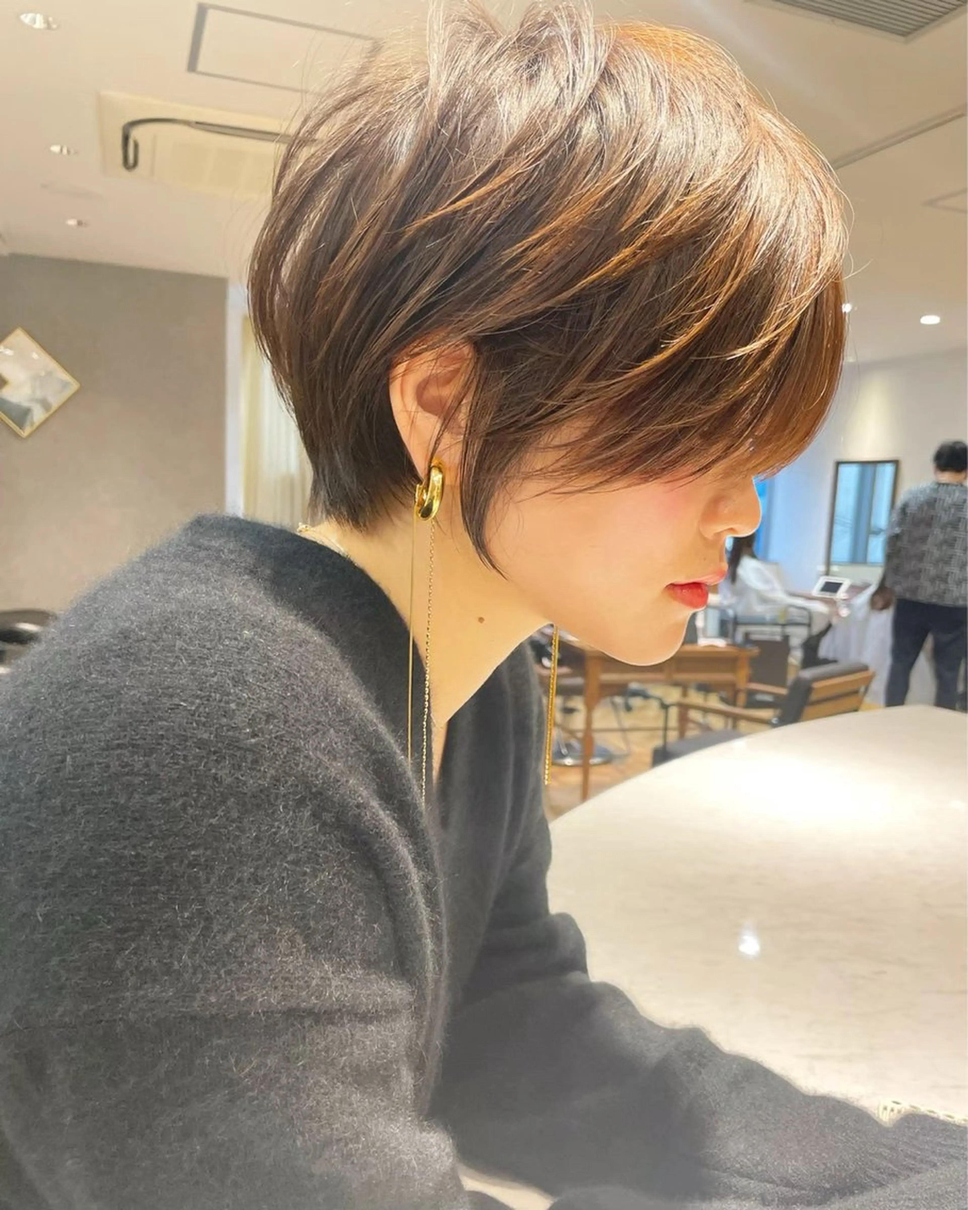 ショート カラー カット ヘアカラー 加納/くびれショート /レイヤー髪質改善のヘアスタイル