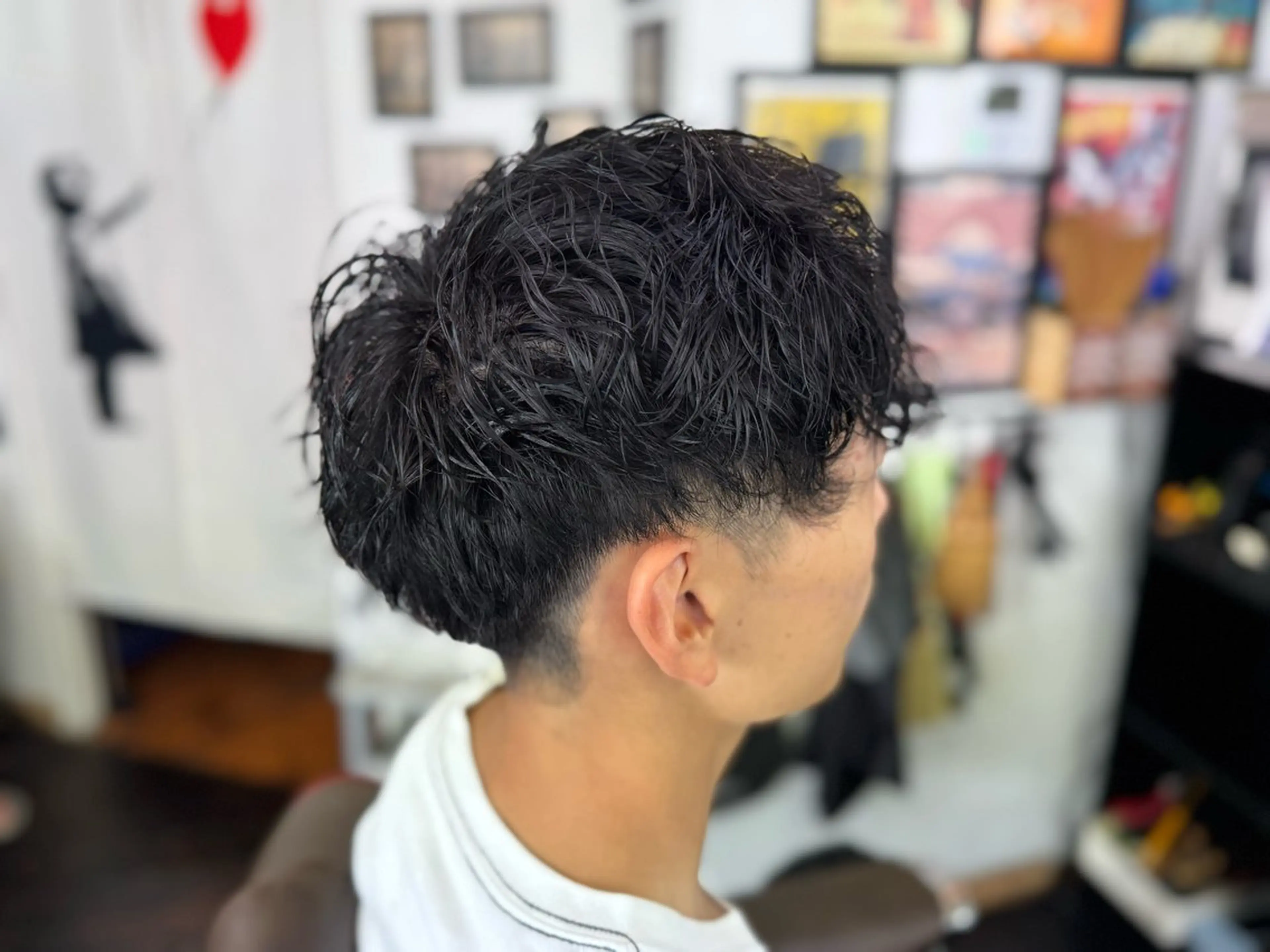 特殊パーマ＋メンズカット＋シェービング＋耳鼻眉カットの写真