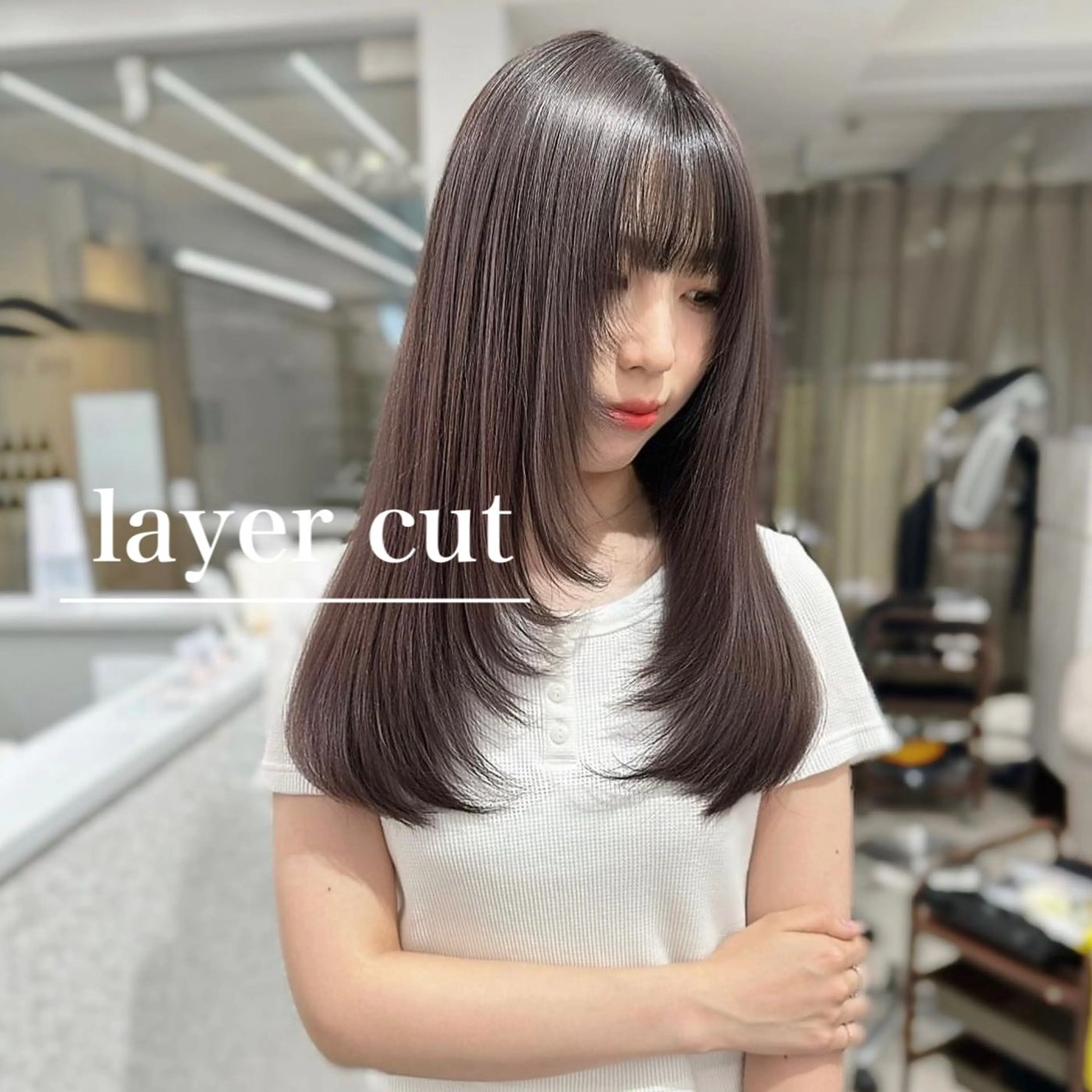 セミロング カット ヘアカラー 🍀イノウエ ハルカ🪽のネイルデザイン