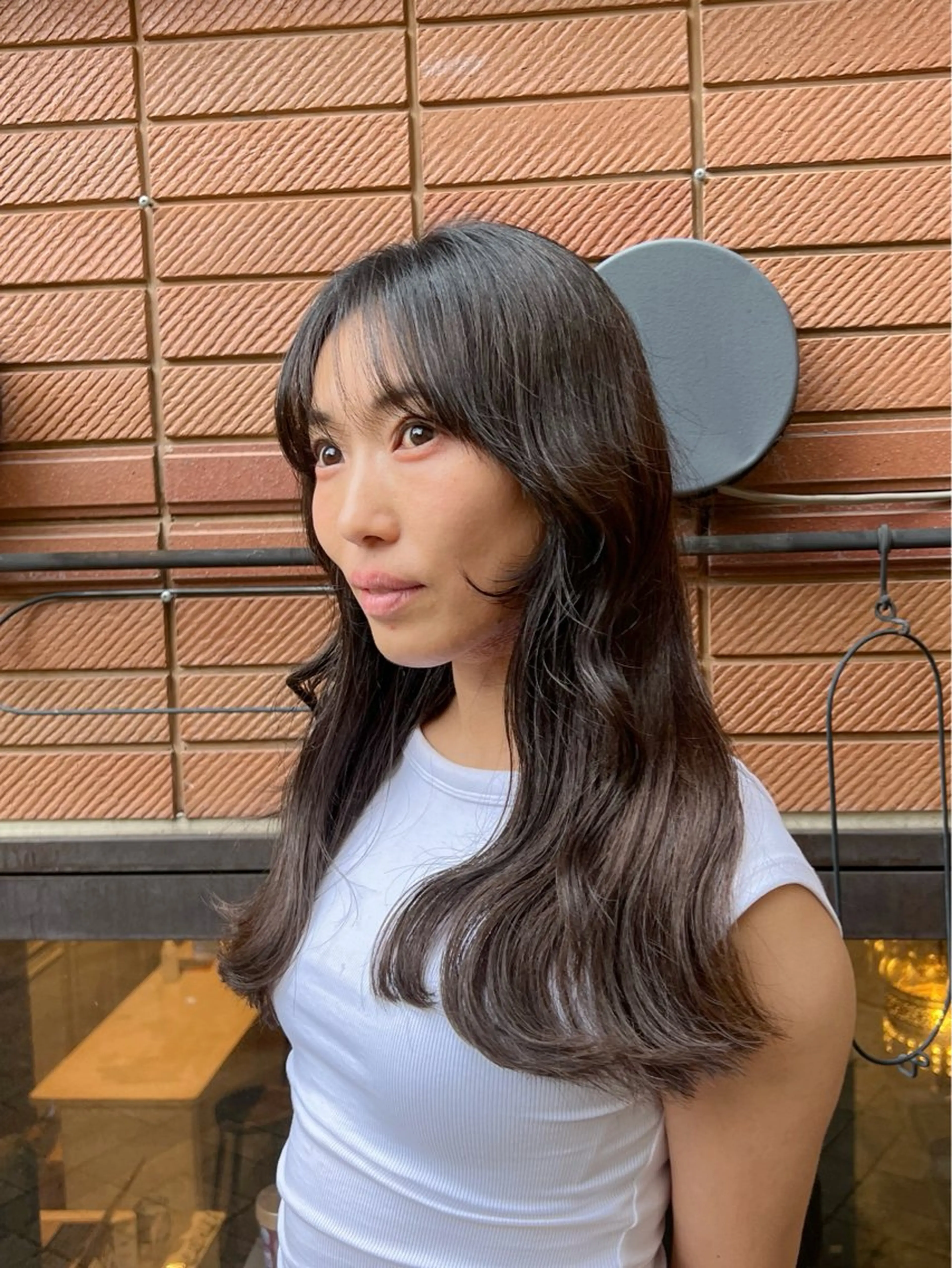 ロング カラー ヘアアレンジ アッシュ ベージュカラー 黒髪 透明感カラー グレージュ カット ヘアカラー グレージュ/艶髪矯正 🪐takushiのヘアスタイル