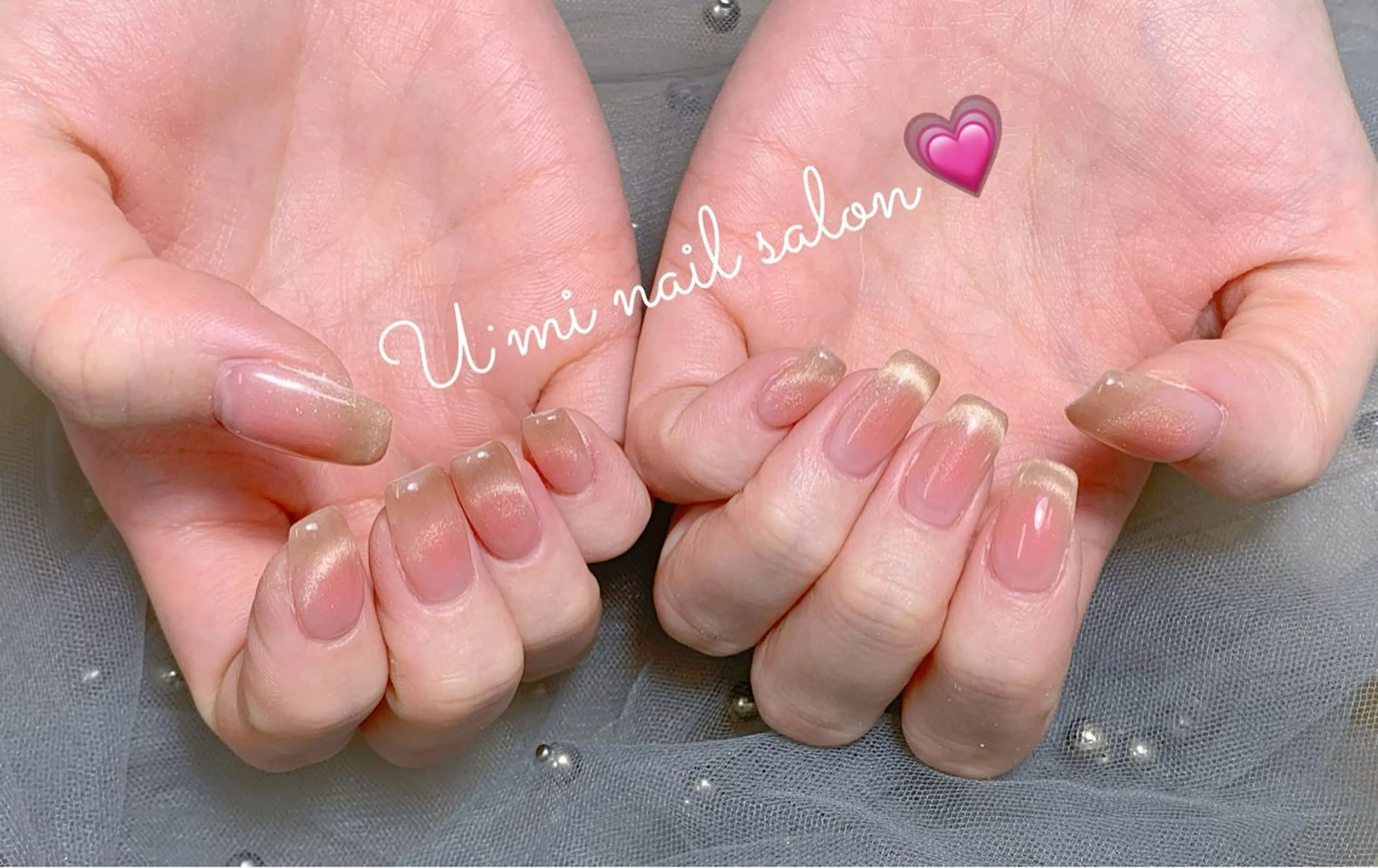 ネイル チークネイル フレンチネイル マグネットネイル マグネットフレンチ ハンドネイル Ｕ·Mi nail salon所属・u・mi  上野御徒町パラジェルのネイルデザイン