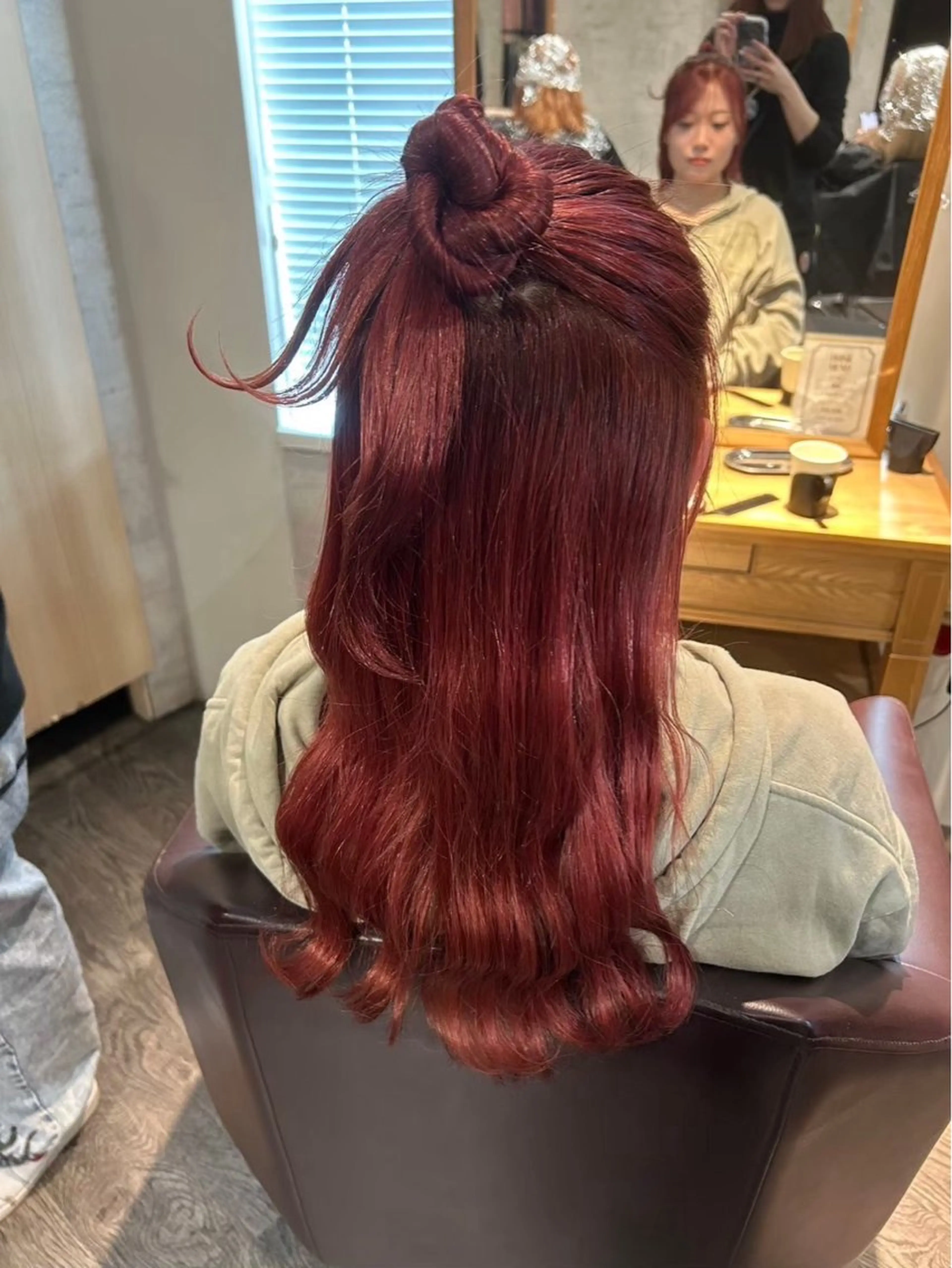 カラー ブリーチ レッドカラー ケアブリーチ💫 Masaki❄️のヘアスタイル