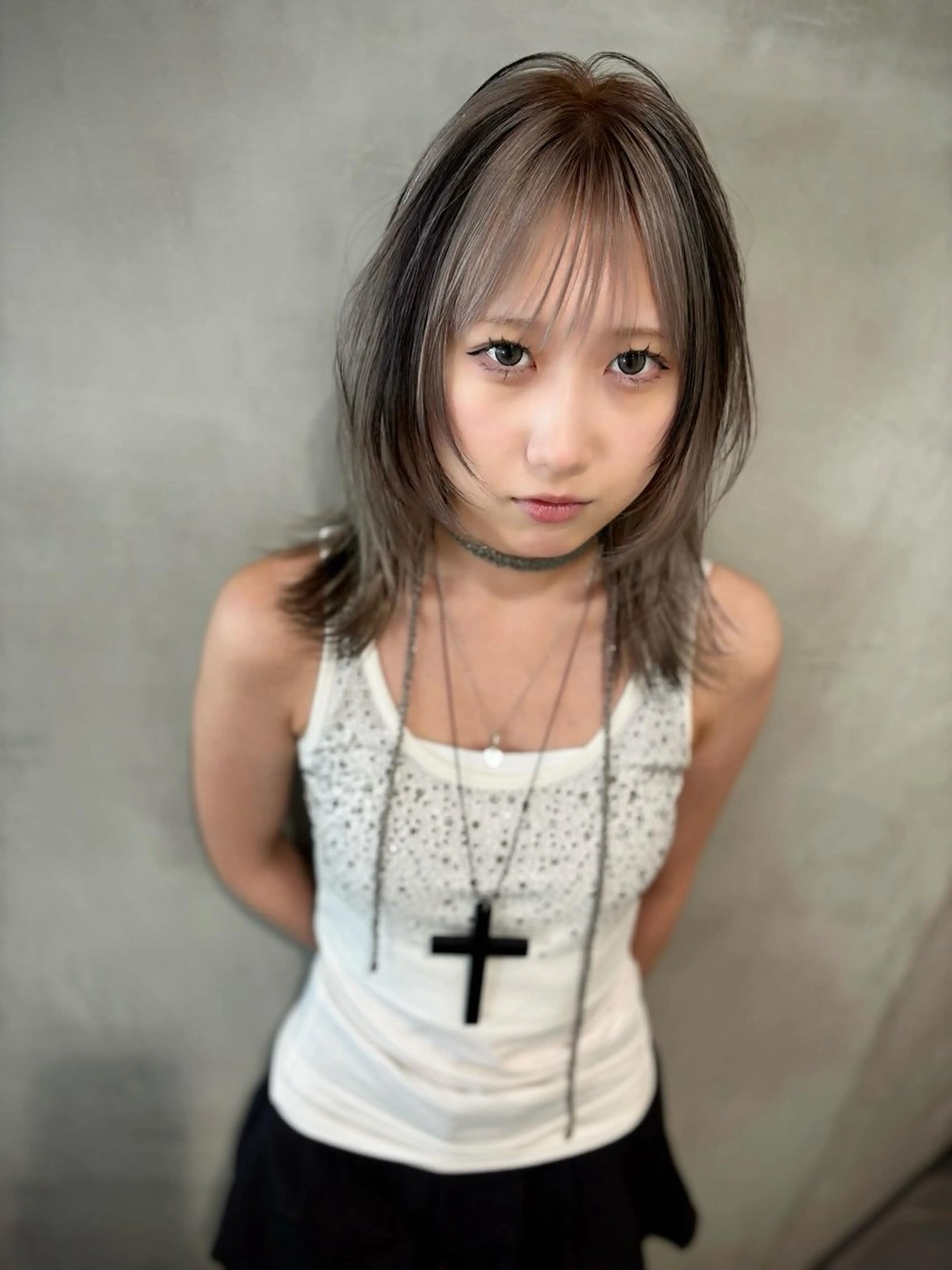 ミディアム カラー ヘアカラー トリートメント 優 作のヘアスタイル