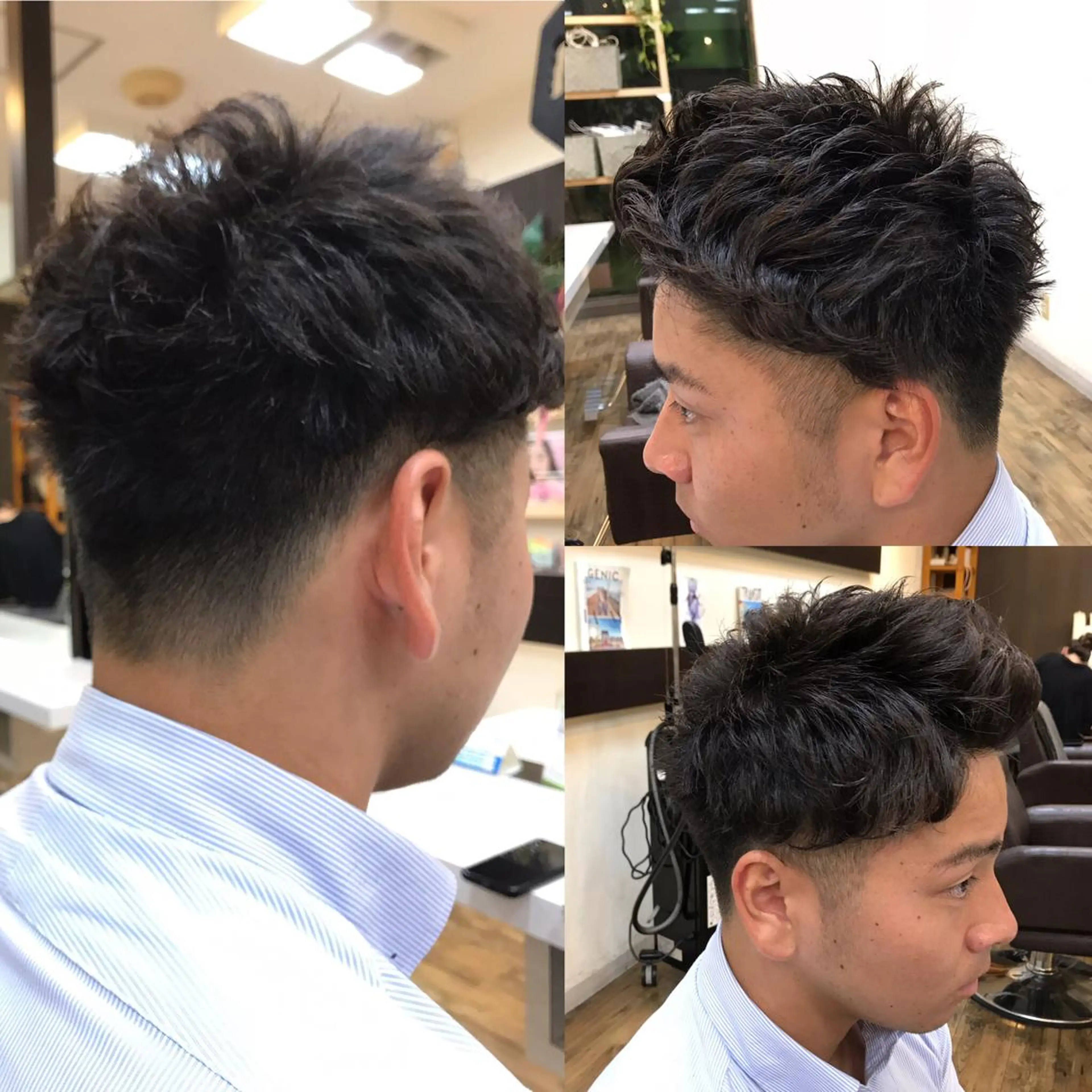 ショート パーマ メンズ モヒカン 刈り上げ 赤羽、髪質改善サロン 吉野リョウスケのヘアスタイル