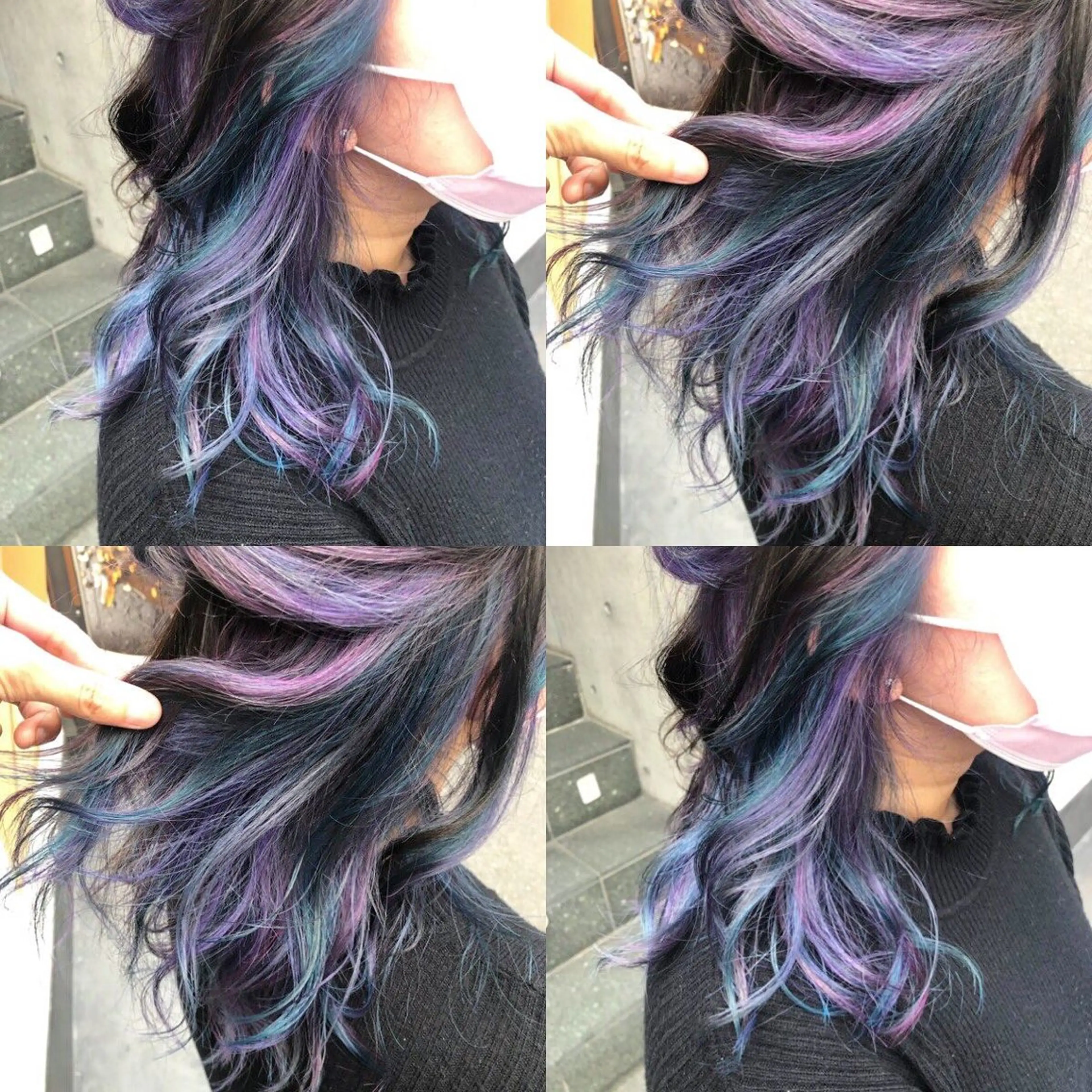 セミロング カラー ブリーチ イヤリングカラー インナーカラー ユニコーンカラー カット ヘアカラー トリートメント 原宿サロン代表 デザインカラー伊藤卓のヘアスタイル