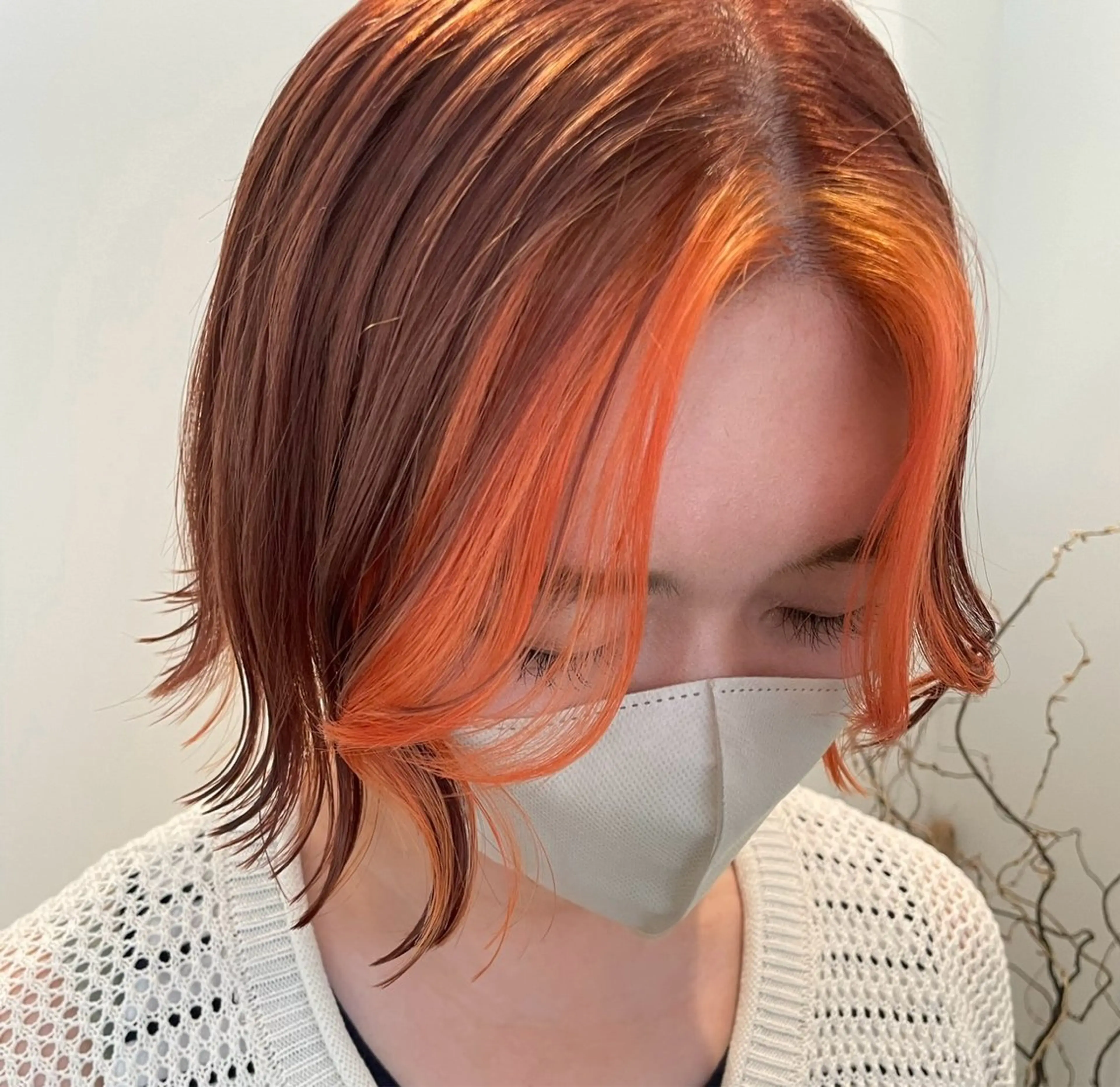 ショート カラー オレンジ ヘアカラー トリートメント ブリーチ👩‍🦳/ ‪✂︎MANAMIのヘアスタイル