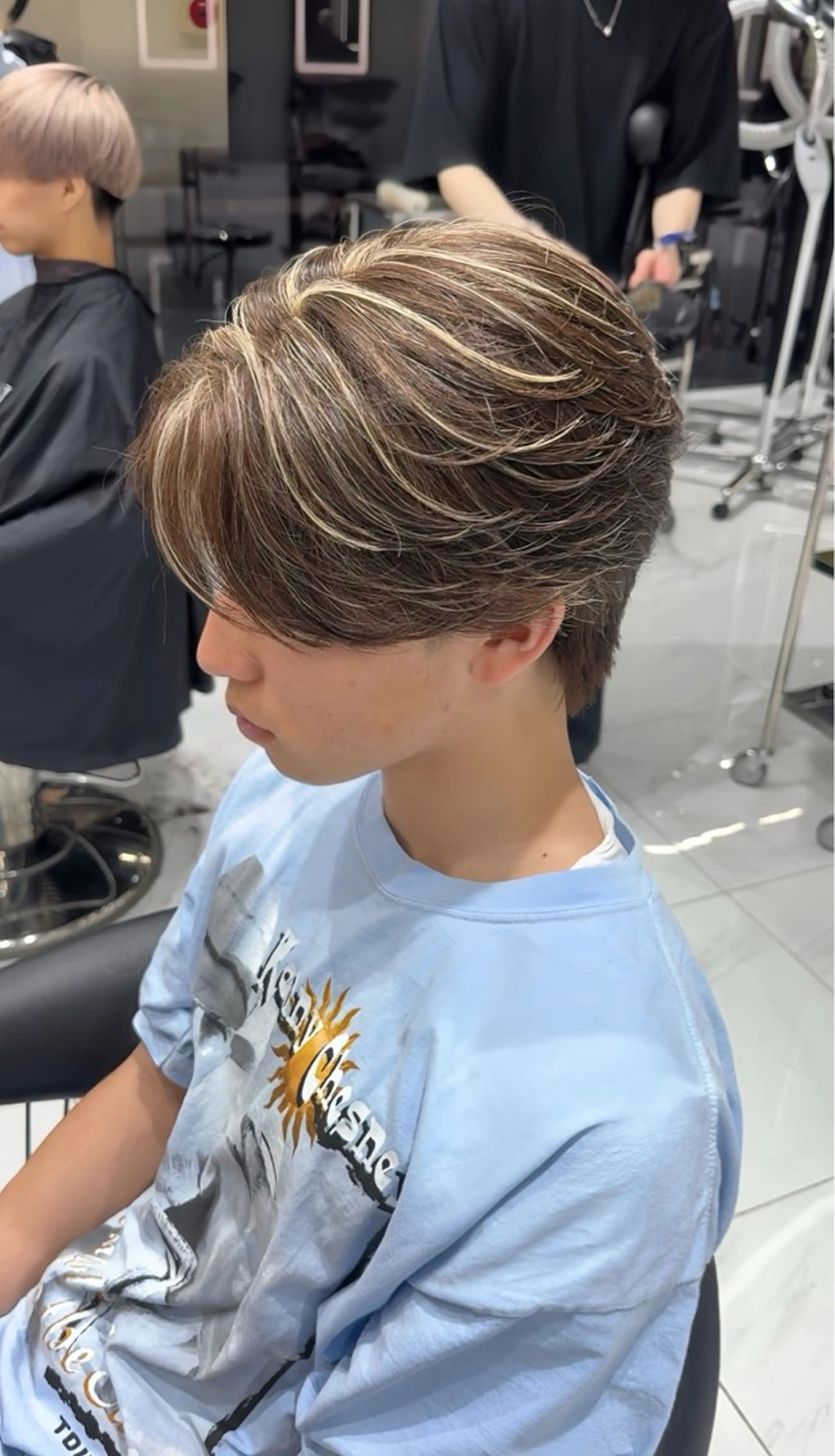 メンズ メンズハイライト メンズメッシュ カット ヘアカラー 白髪ぼかしメッシュ/ 大人メッシュ/ゆうとのヘアスタイル