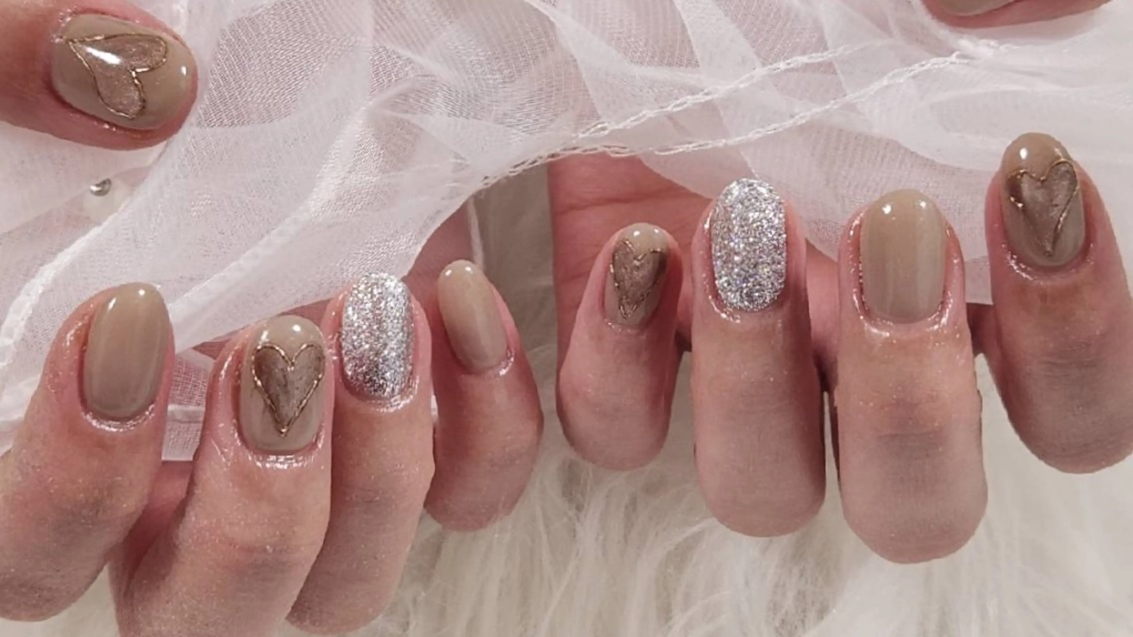 ネイル ハート マグネットネイル T's nailのネイルデザイン