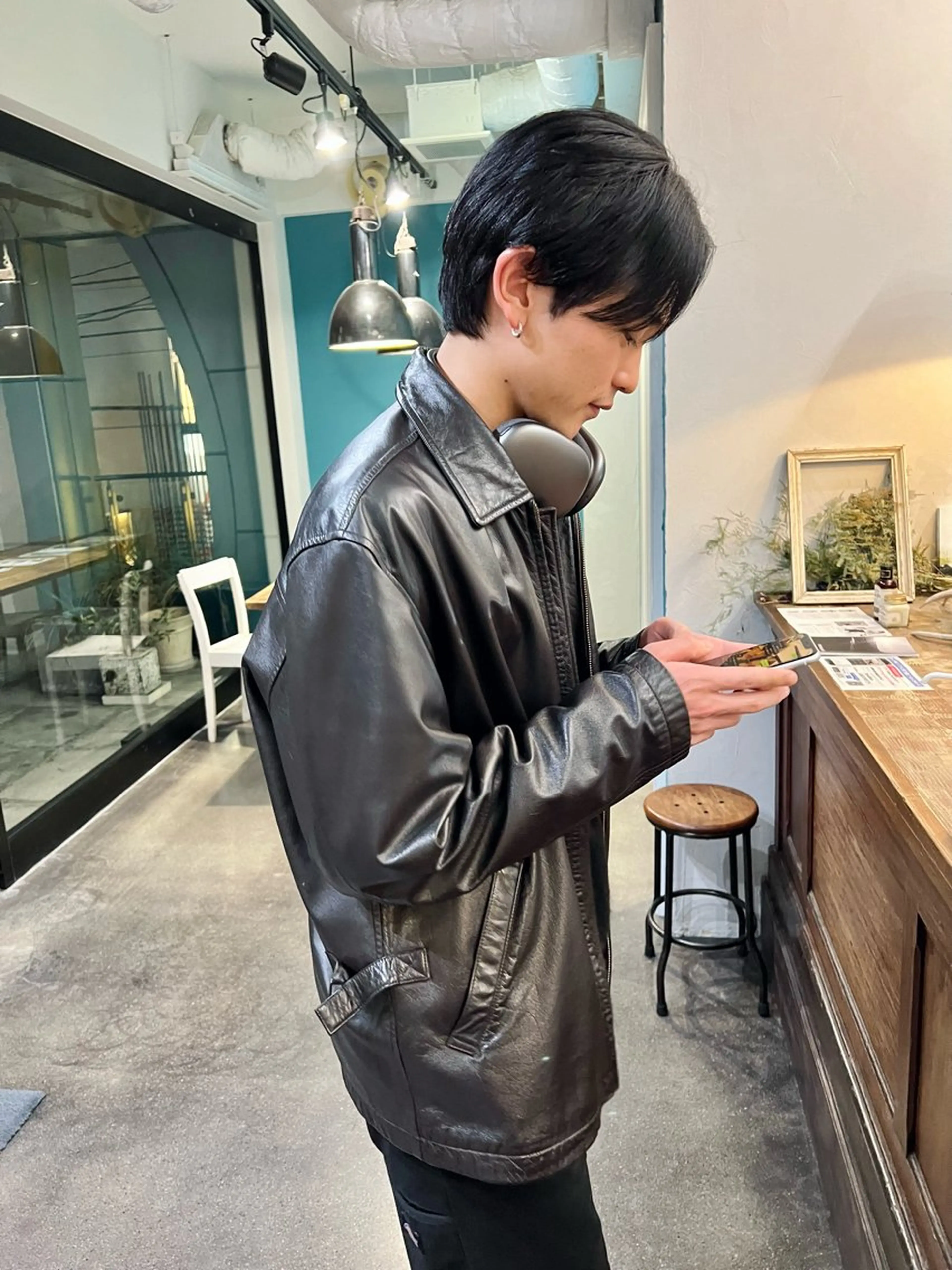 ショート メンズ センターパート カット 千葉 郁也のヘアスタイル
