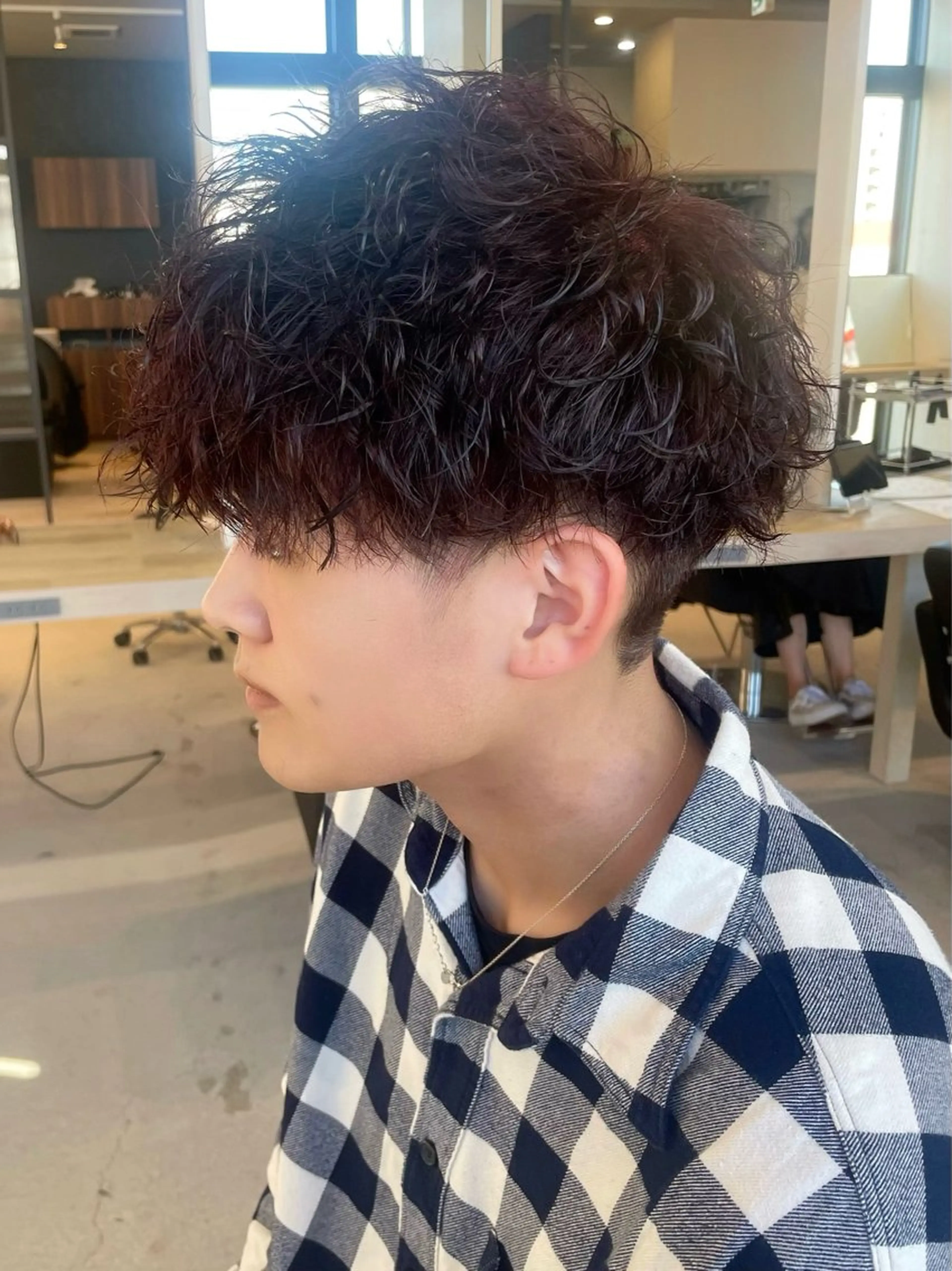 カラー パーマ メンズ ボルドーカラー LUDIQUE【ルディック】所属・AKI ✄のヘアスタイル