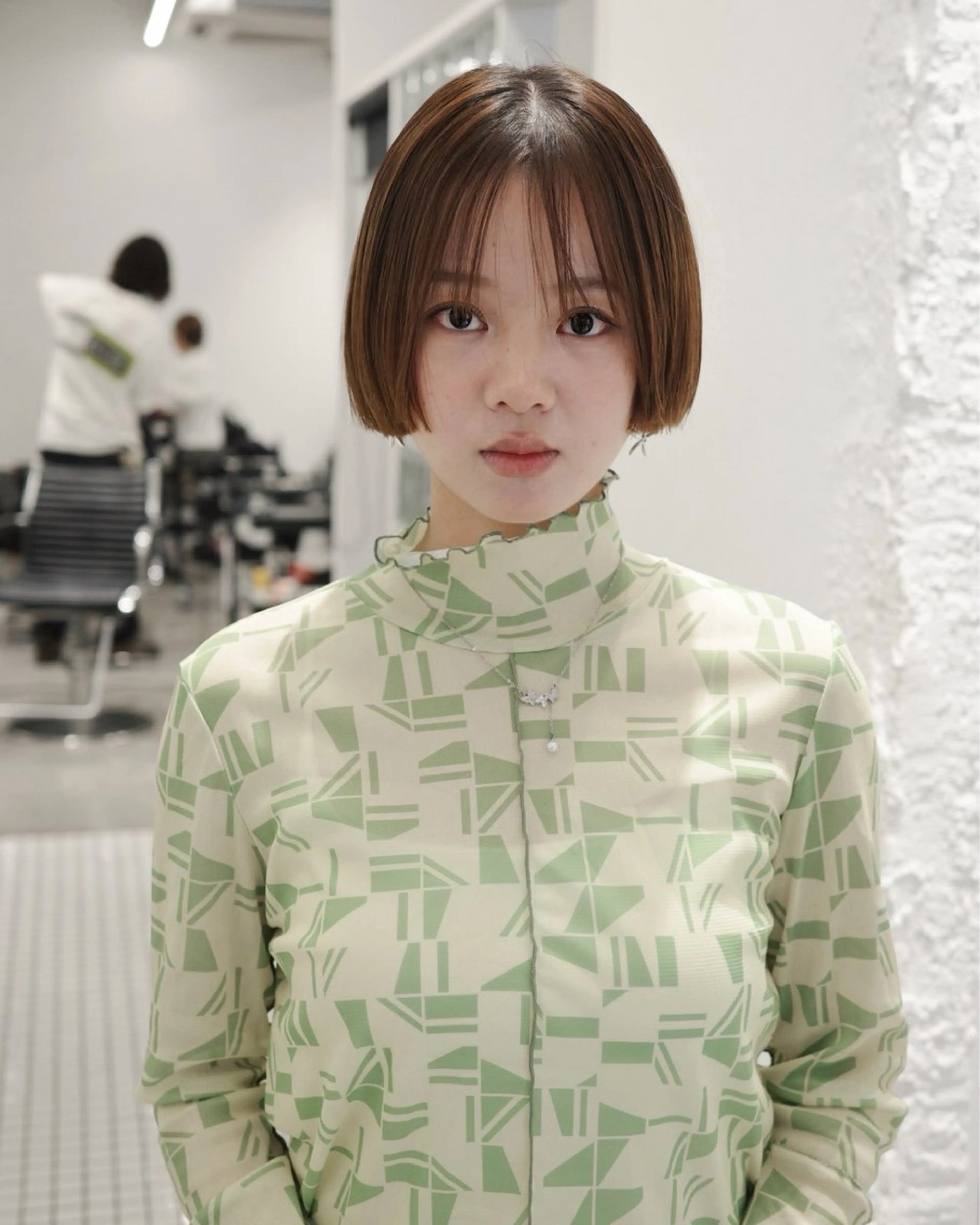 ショート カラー カット ヘアカラー 🌱ぱつっと/ボブ 🌱のヘアスタイル