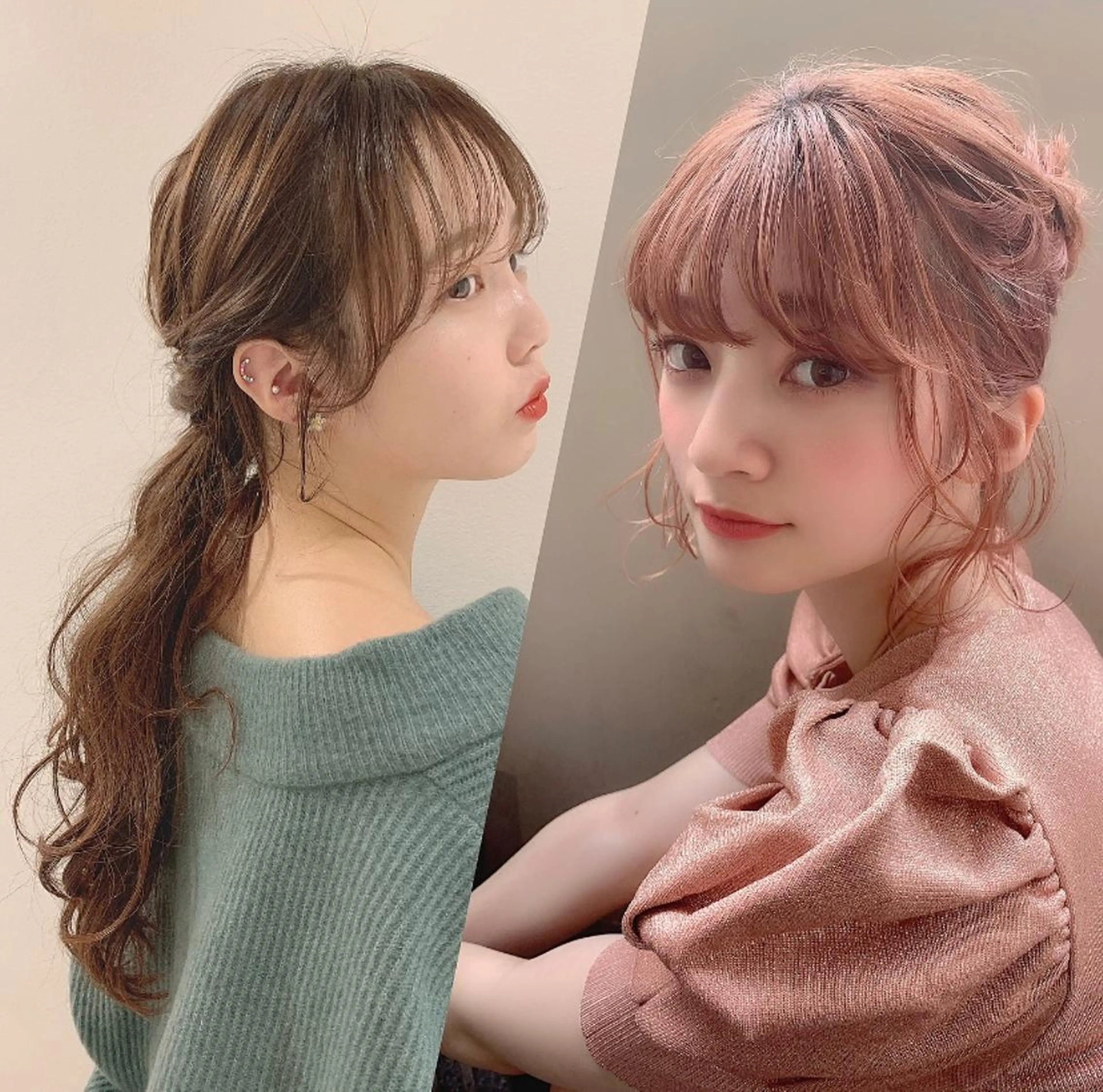 セミロング カラー ヘアアレンジ ニュアンスハイトーン 🌙サイダサキのヘアスタイル
