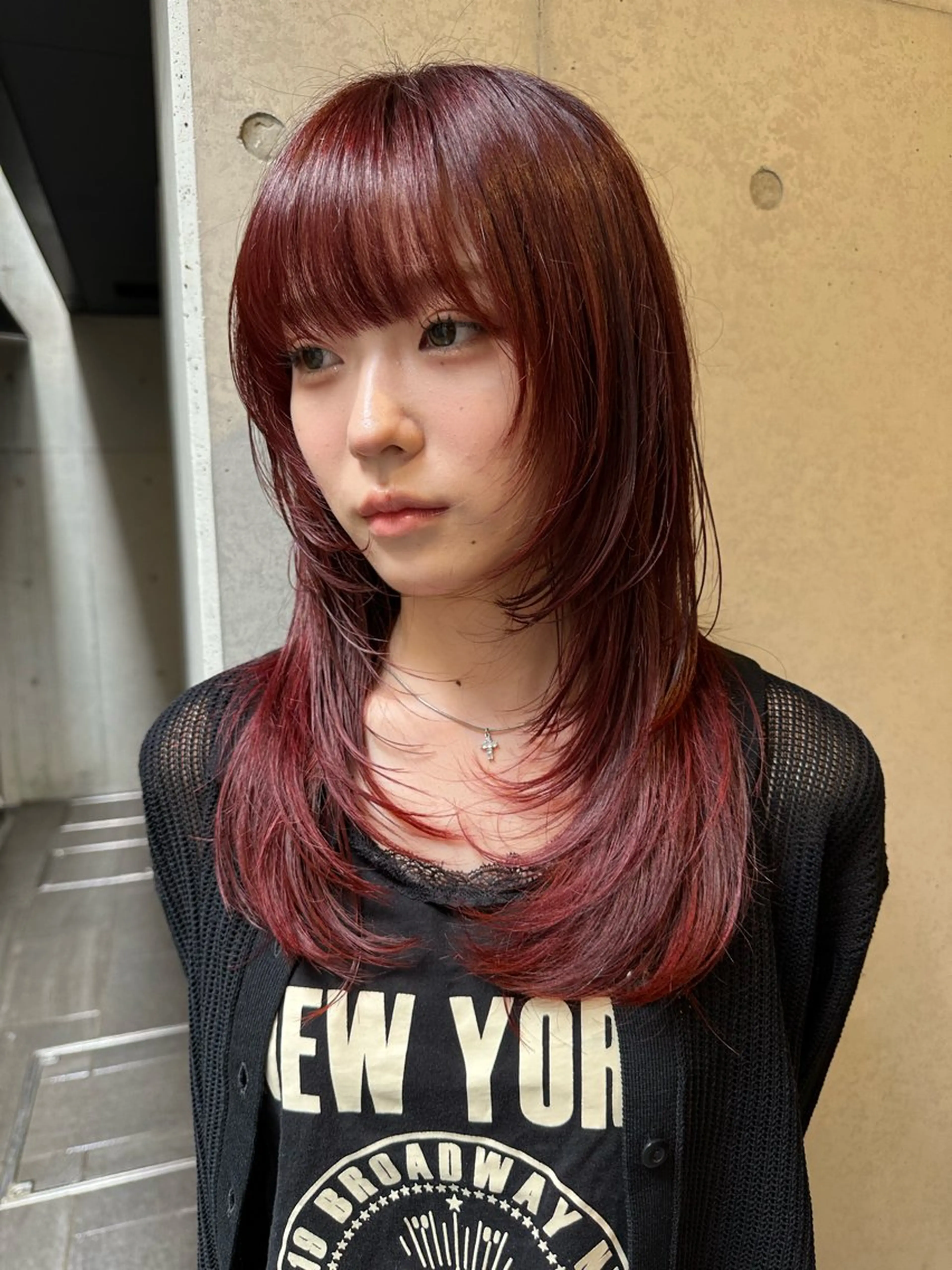 ロング カラー ロングレイヤー 顔まわりレイヤー レイヤーカット ロング カット ヘアカラー ウルフ/レイヤー🟠 山本祐輔🟠のヘアスタイル