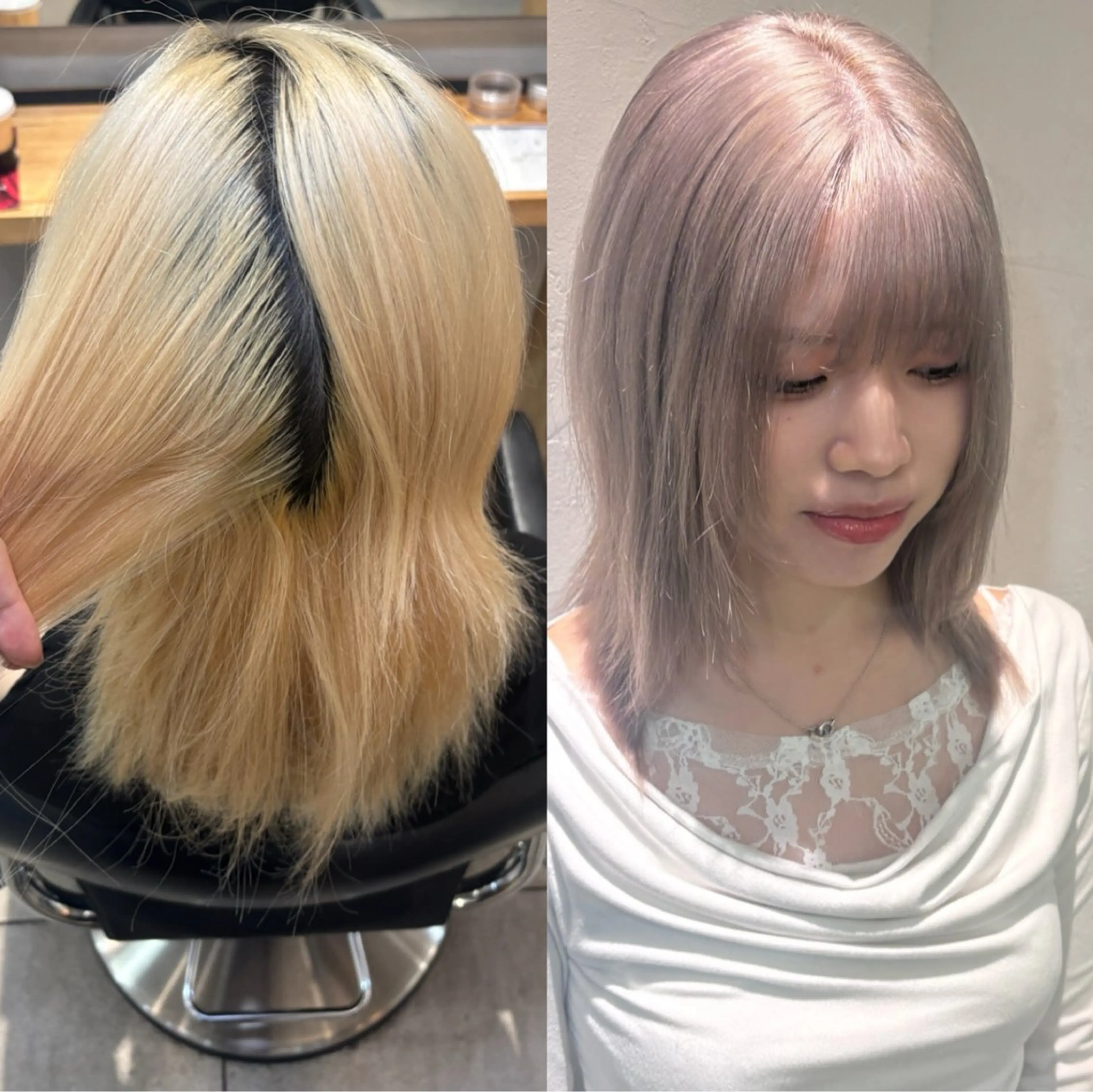 ミディアム カラー ノボリ モネ ／ Lomaliaのヘアスタイル