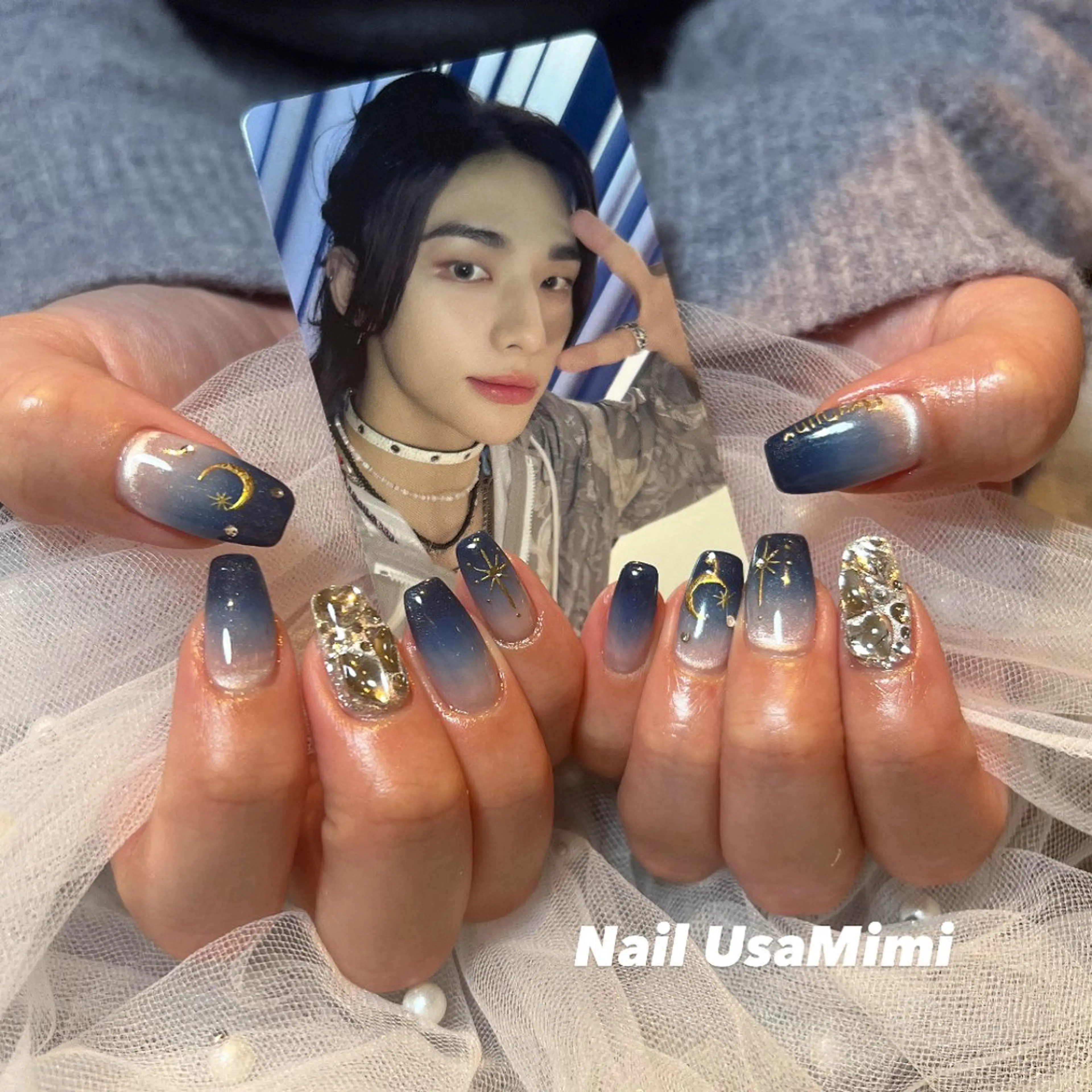 ネイル アートネイル オーロラネイル チークネイル フレンチネイル ジェルネイル ハンドネイル 本町NailUsa Mimi RIKOのネイルデザイン