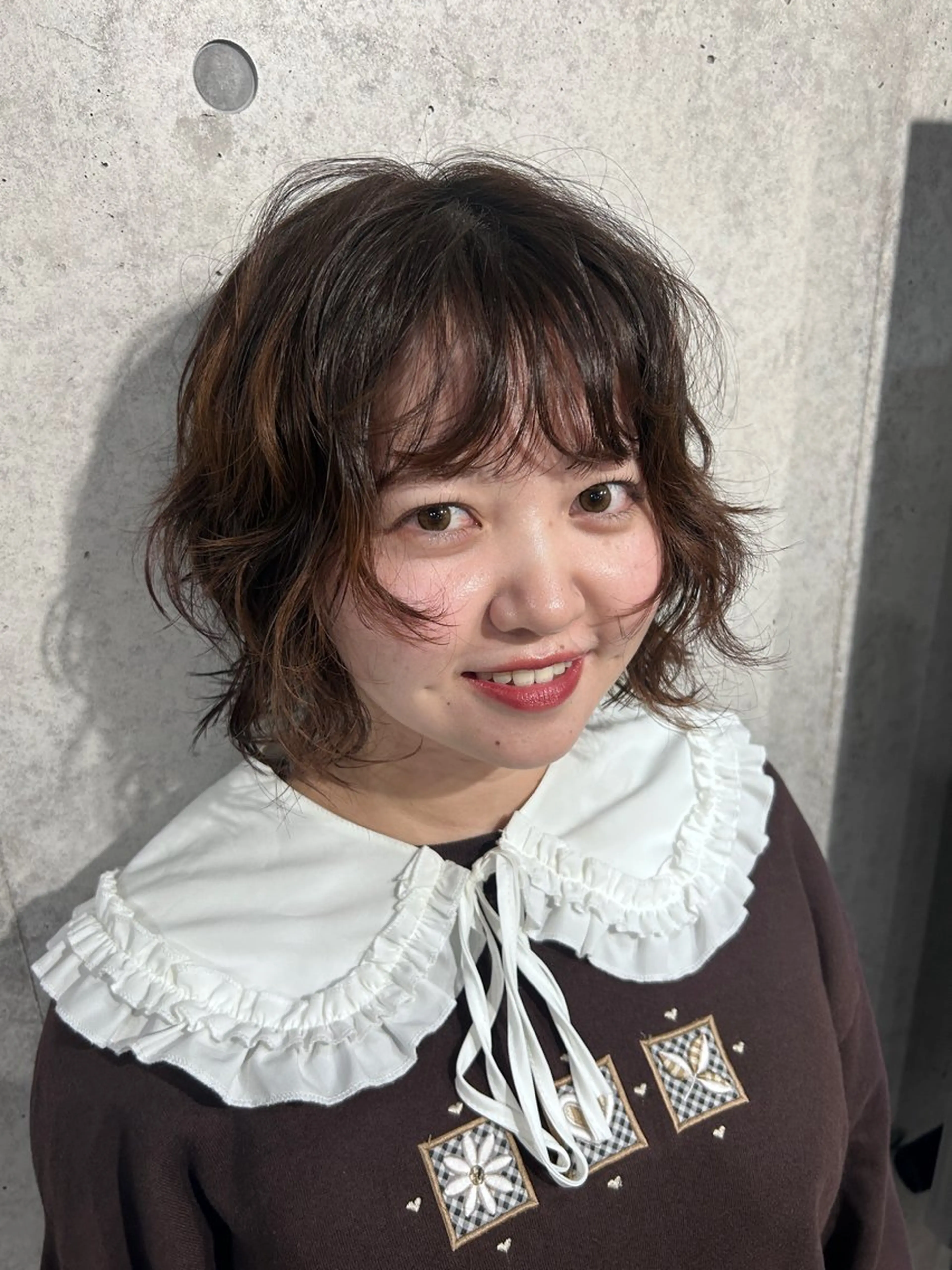 ミディアム パーマ ミディアムパーマ 舟橋 りんかのヘアスタイル