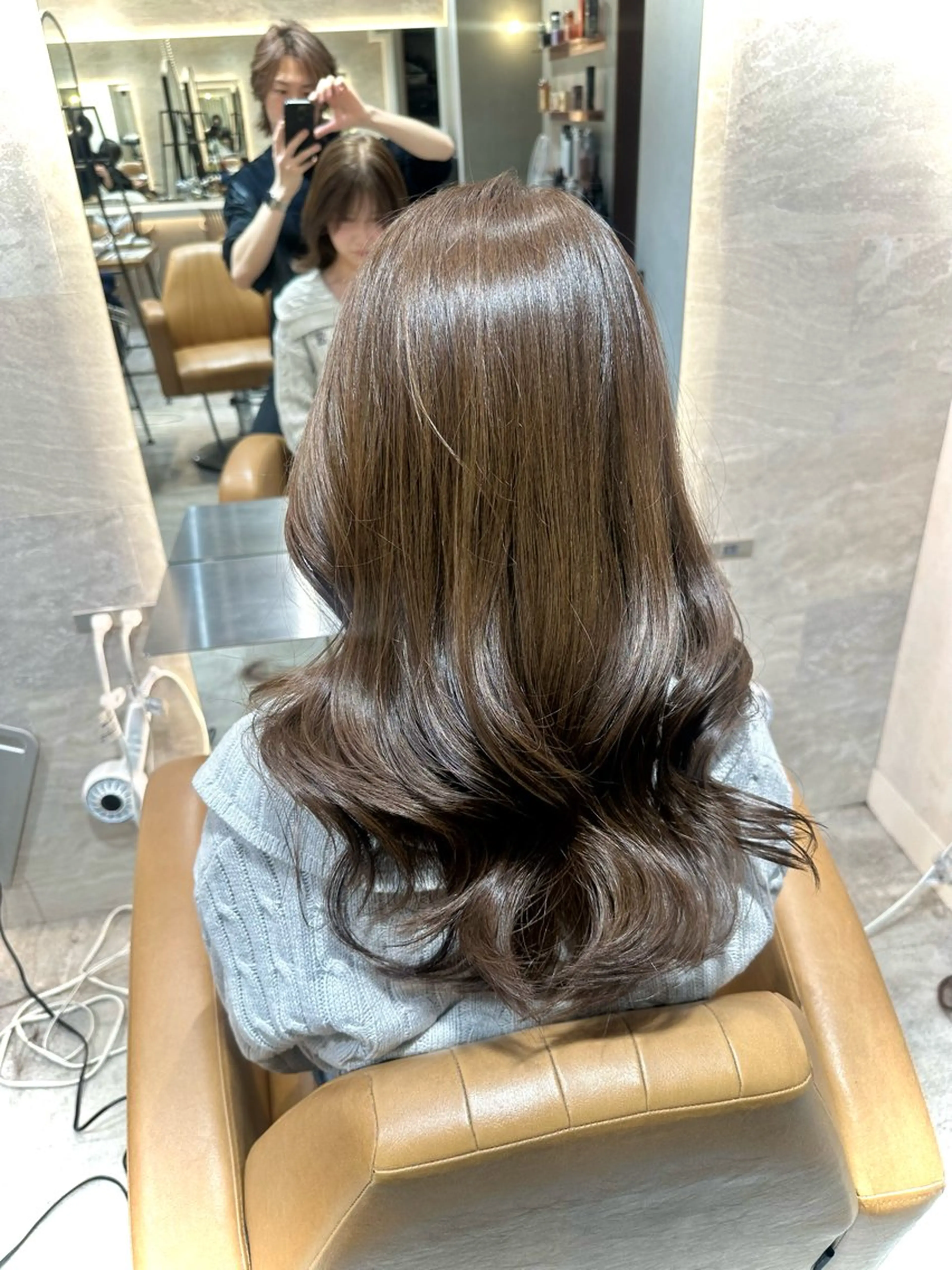 セミロング 髪質改善 カット ヘアカラー トリートメント ヘアセット 韓国ヘア/レイヤー/ 髪質改善/銀座/田島のヘアスタイル