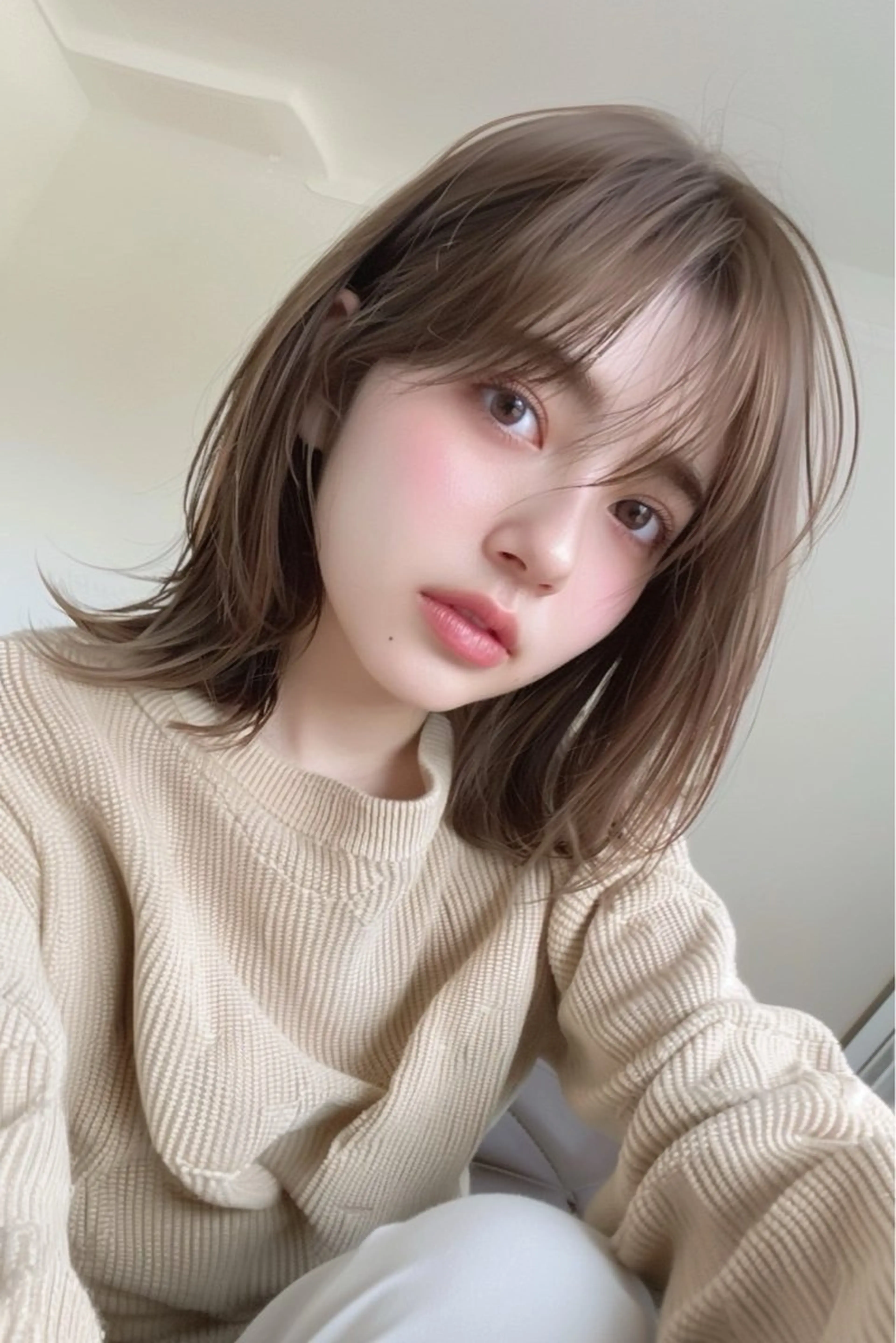 セミロング カラー カット ヘアカラー トリートメント 最新ケアカラー 髪質改善/YUTOのヘアスタイル