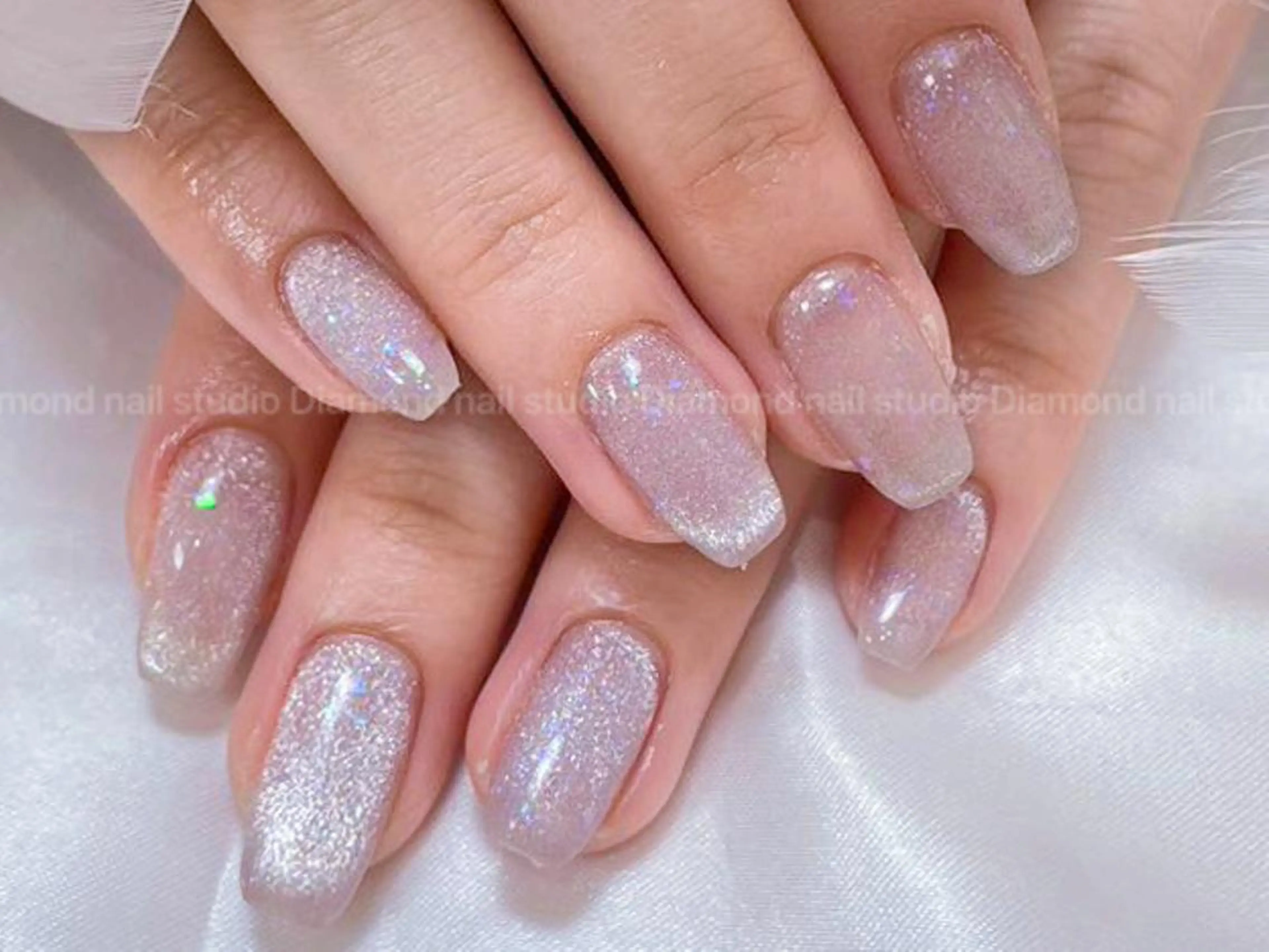 ネイル アートネイル オーロラネイル ガーリー キラキラネイル 韓国ネイル ハンドネイル Diamond NAIL💝のネイルデザイン