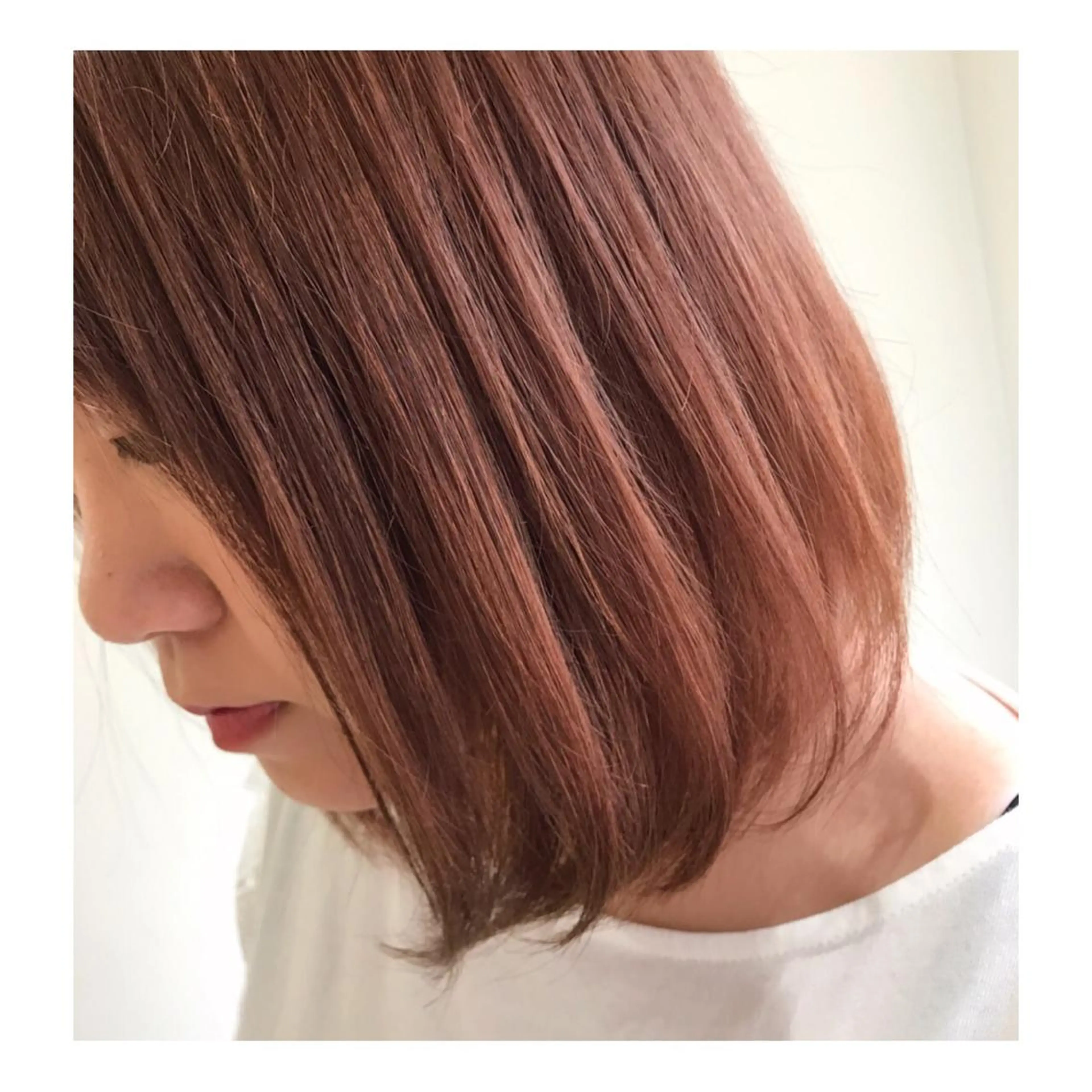 ミディアム カラー ヘアアレンジ ヘアカラー トリートメント 福壽 優奈のヘアスタイル