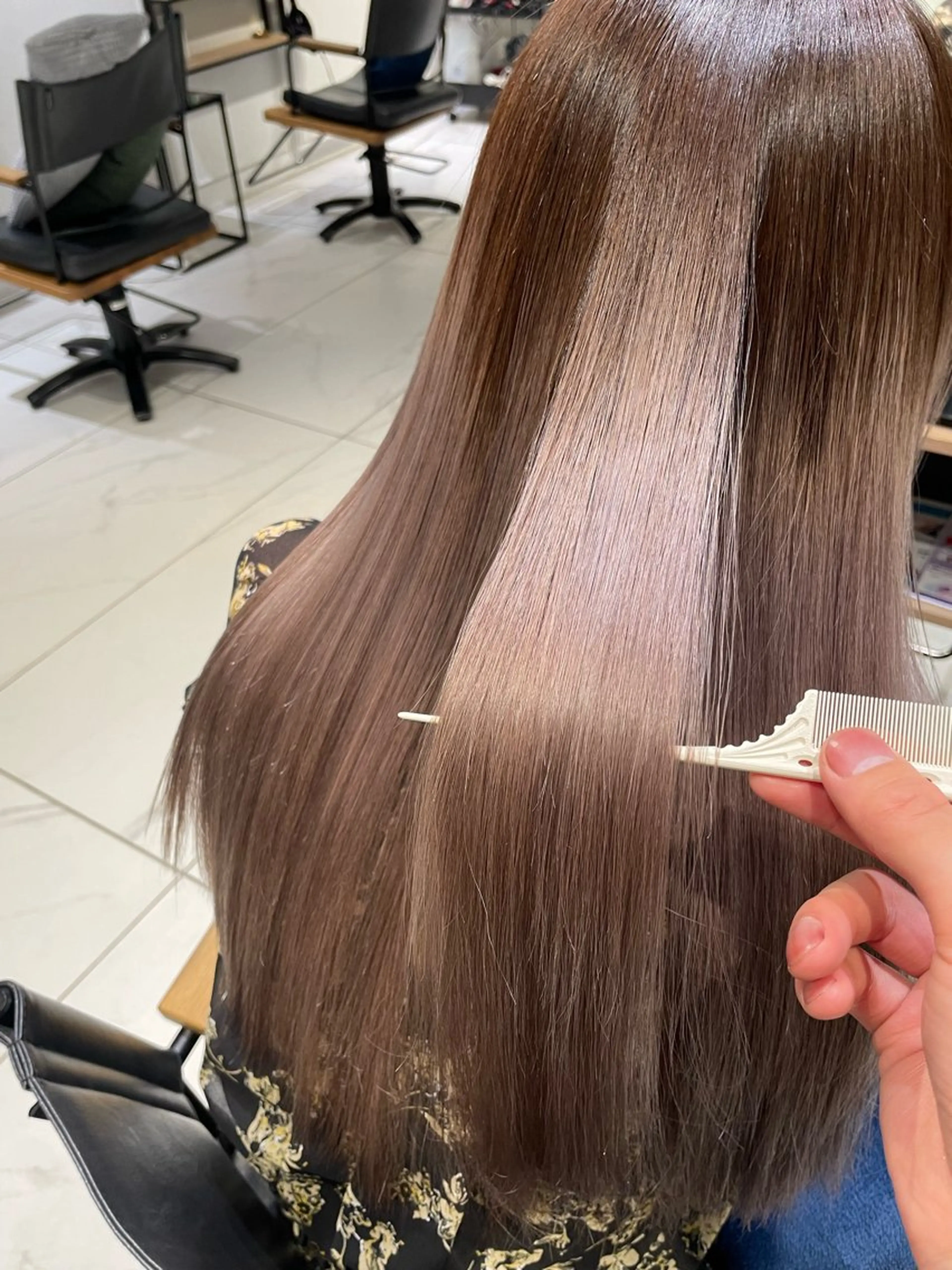 ロング カラー カット ヘアカラー トリートメント 弱酸性ストレート 髪質改善/小野寺のヘアスタイル