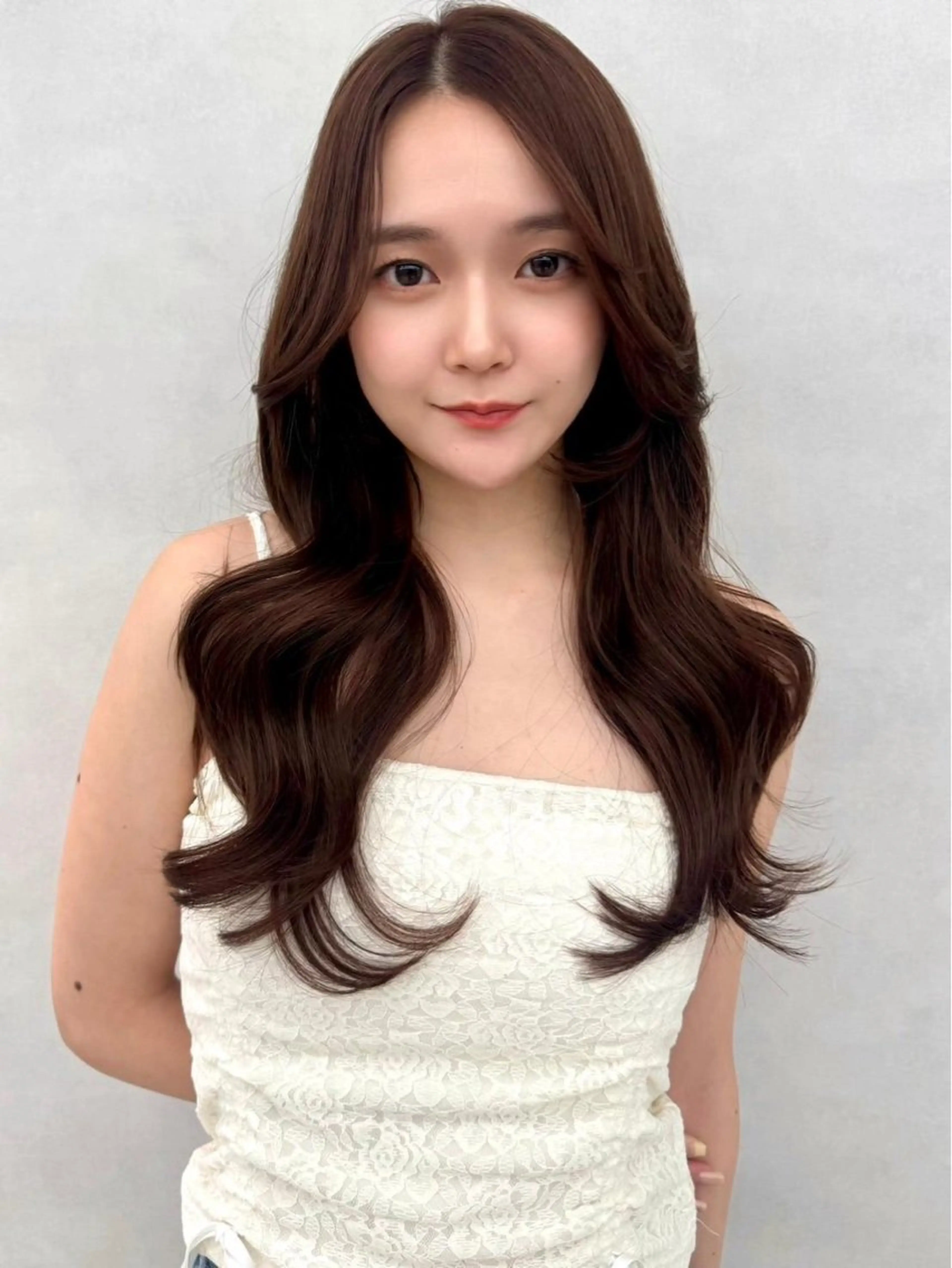 ロング カラー カット ヘアカラー 🇰🇷韓国レイヤー 艶カラー／田川佑紀のヘアスタイル