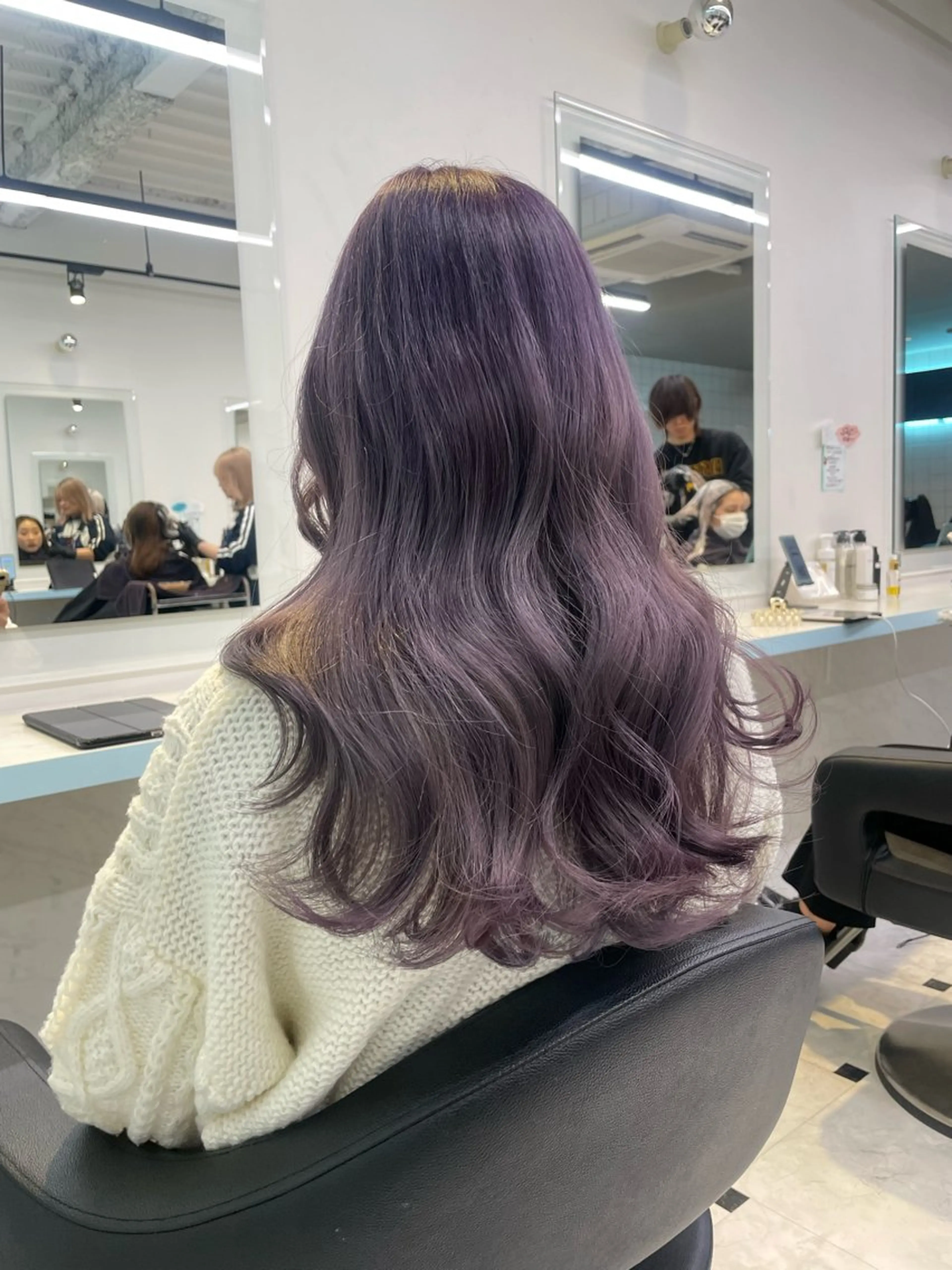 ロング カラー カット ヘアカラー トリートメント 🩵透明感カラー× 縮毛ボブ🩵ヒナノのヘアスタイル