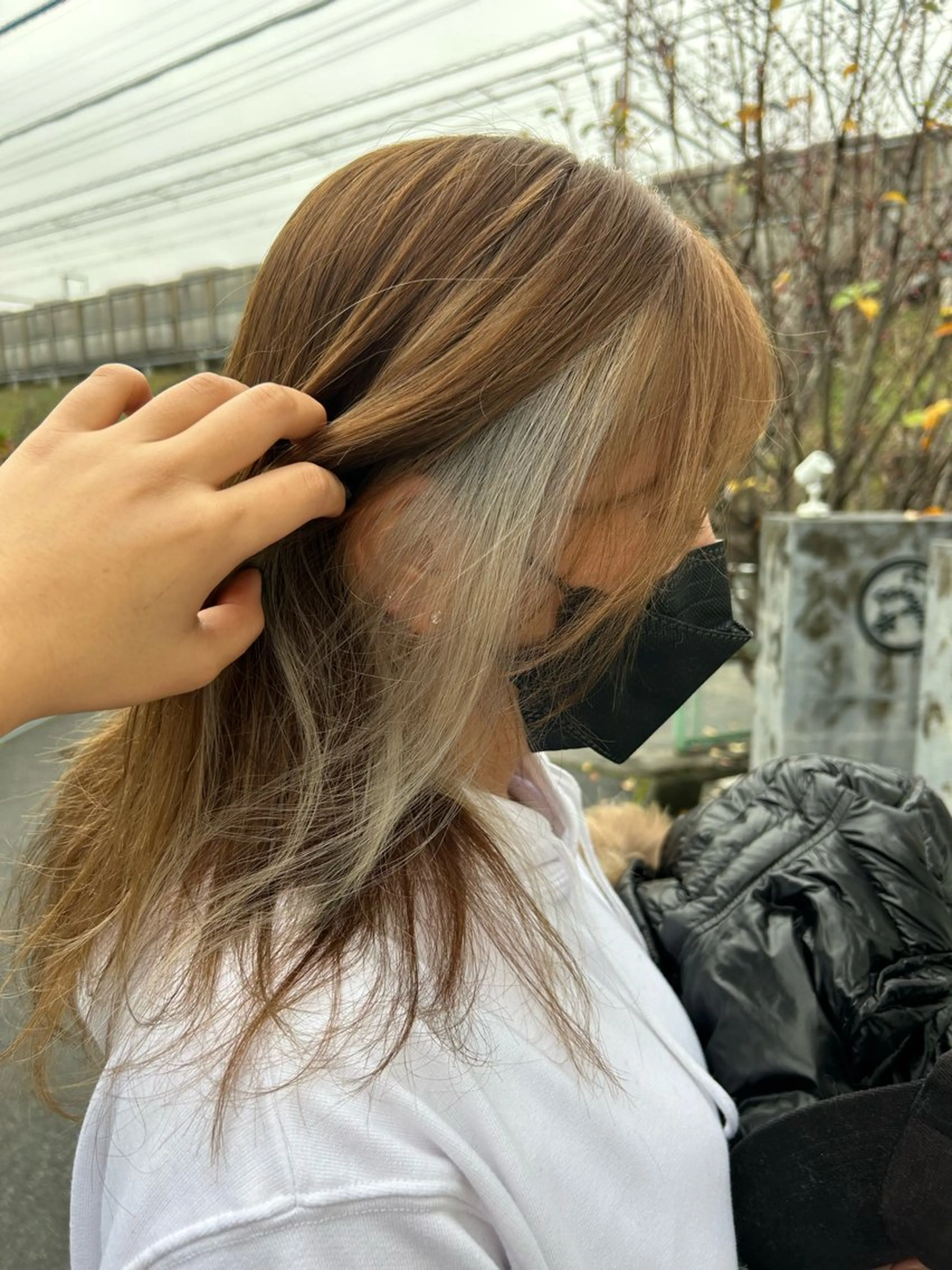セミロング カラー 💜いわた みはる💜のヘアスタイル