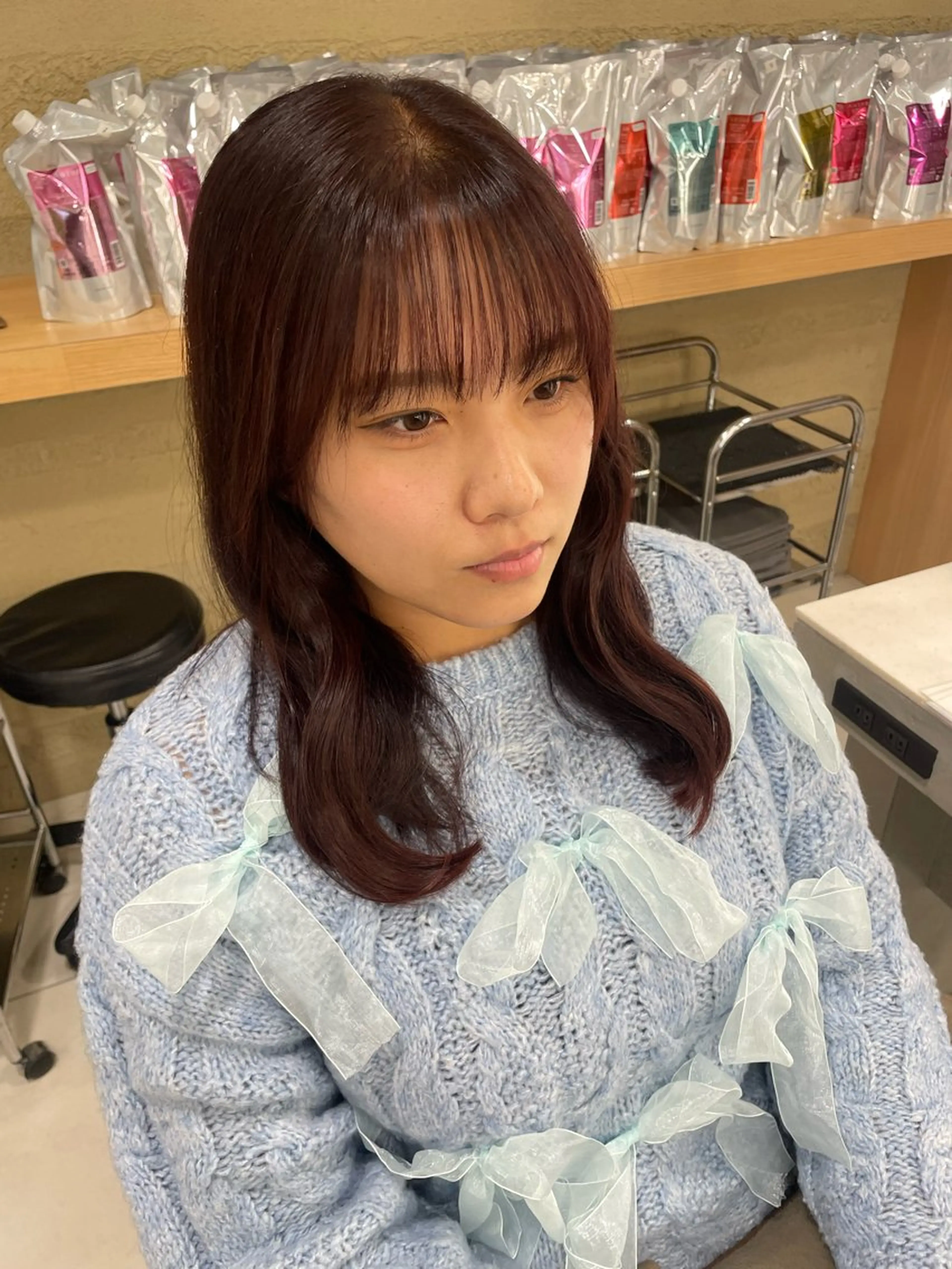 ミディアム カット ヘアカラー 稲吉 由莉穂のヘアスタイル