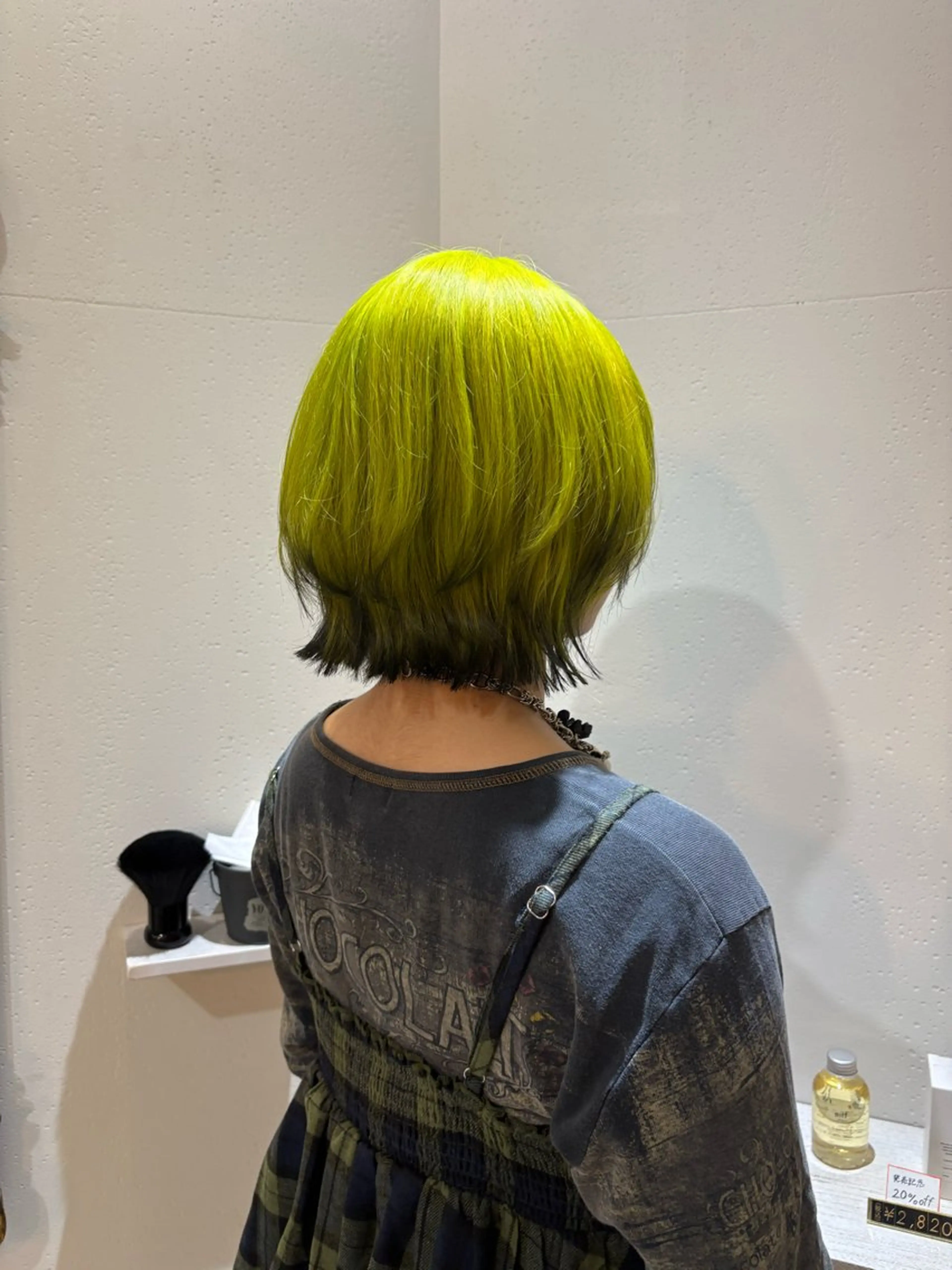 ミディアム カラー 黒髪 ボブ くびれヘア レイヤーカット ヘアカラー トリートメント ハイトーン/デザイン カラー/DAICHIのヘアスタイル
