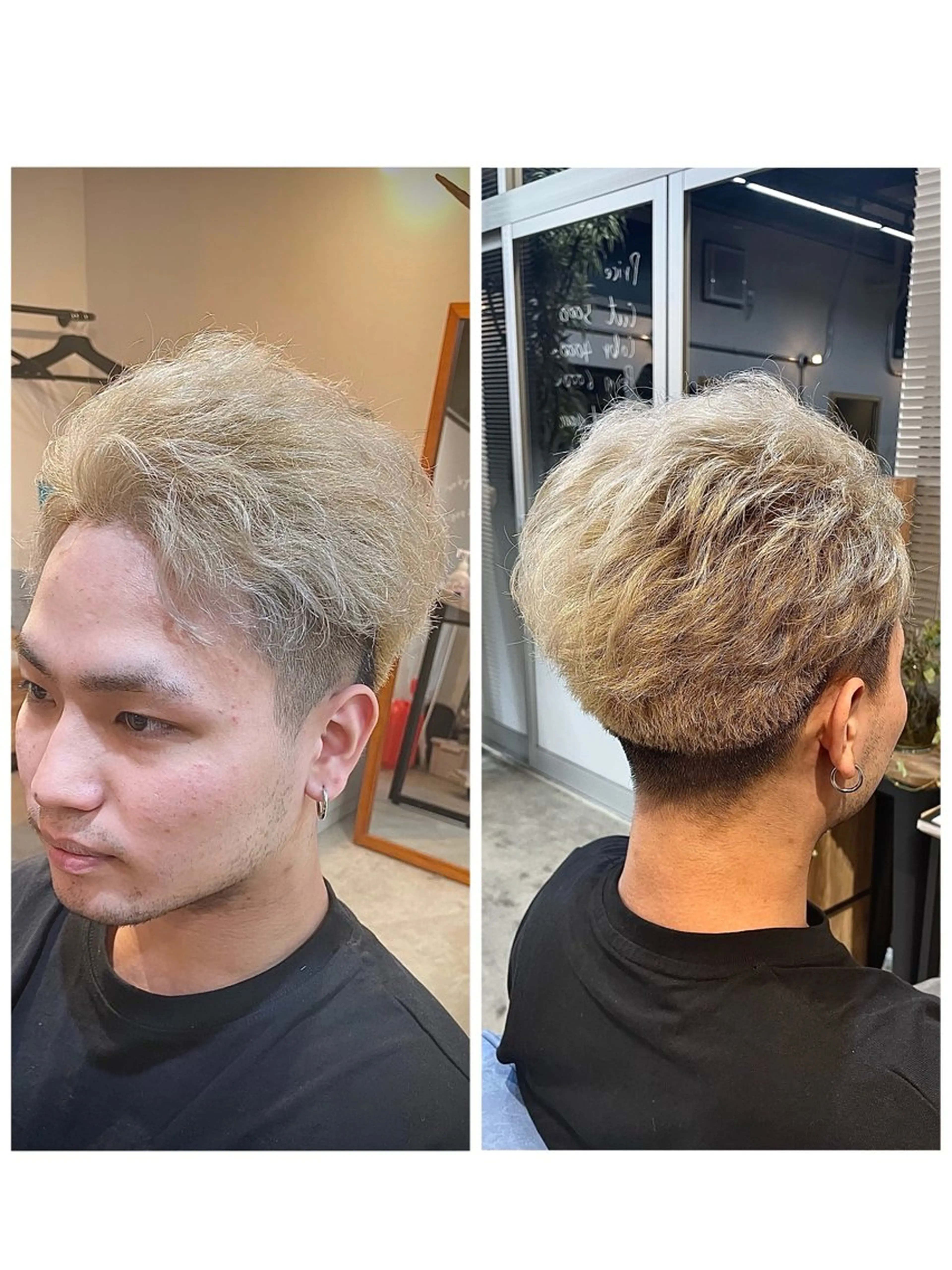 ショート カラー メンズ メンズブリーチ ベージュカラー ブリーチ ホワイトベージュ Hair salon HAL所属・佐藤 栄輔のヘアスタイル